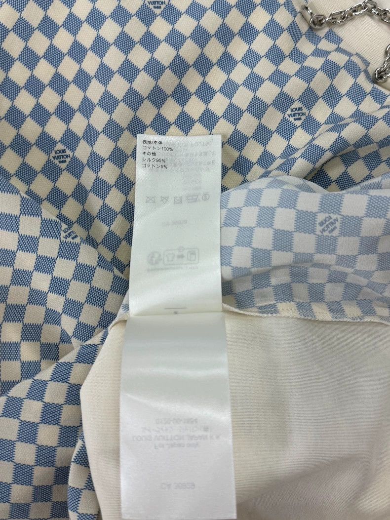 Louis Vuitton Louis Vuitton Blue and white checkerboard chain short slee Size US XS / EU 42 / 0 - 8 Thumbnail