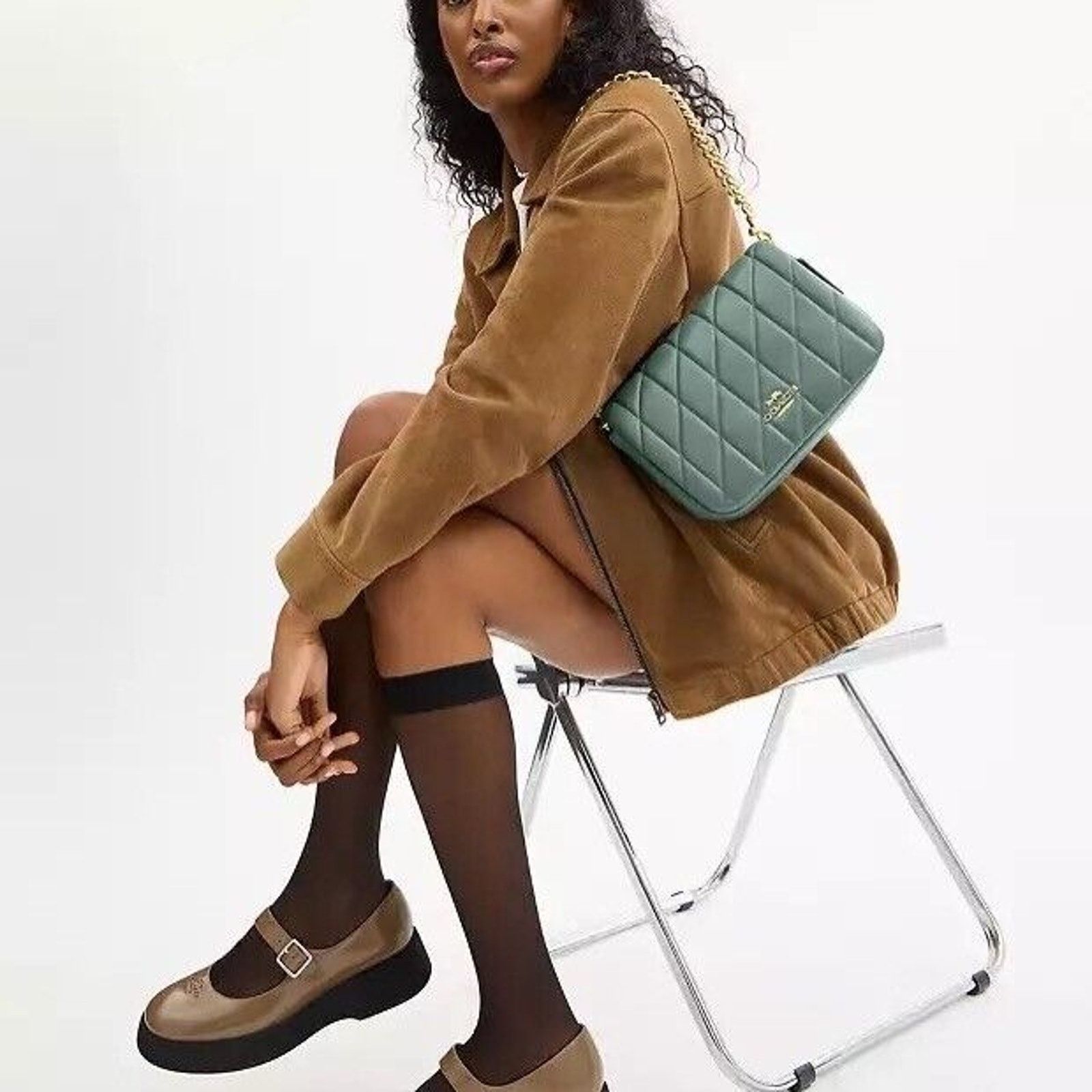 Coach NWT Coach Quinn Bag With Quilting CY663 IM /Sage Size ONE SIZE - 4 Thumbnail