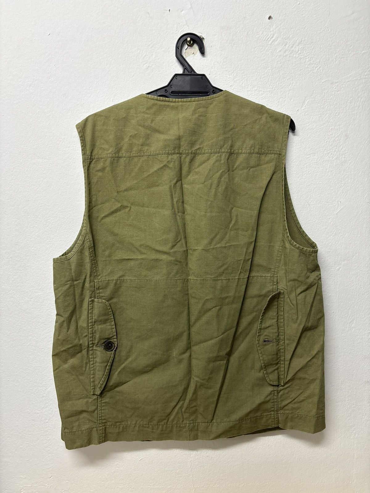Japanese Brand Vintage Cargo Vest - Japanese Military Sateen - Fatigue Size US M / EU 48-50 / 2 - 2 Thumbnail