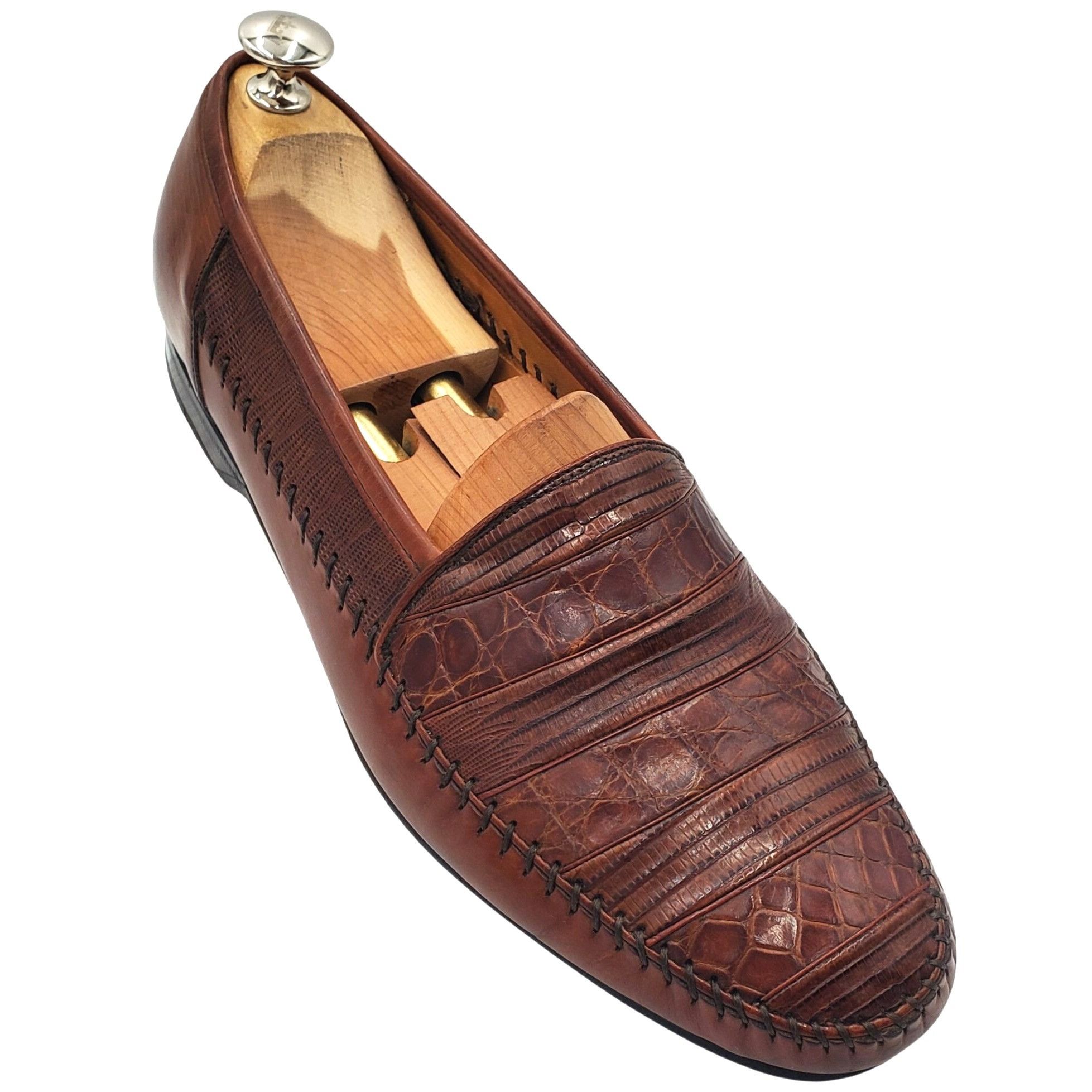 Mezlan Mezlan Sebastian Men's size 9 Brown Exotic Lizard loafer dre Size US 9 / EU 42 - 6 Thumbnail