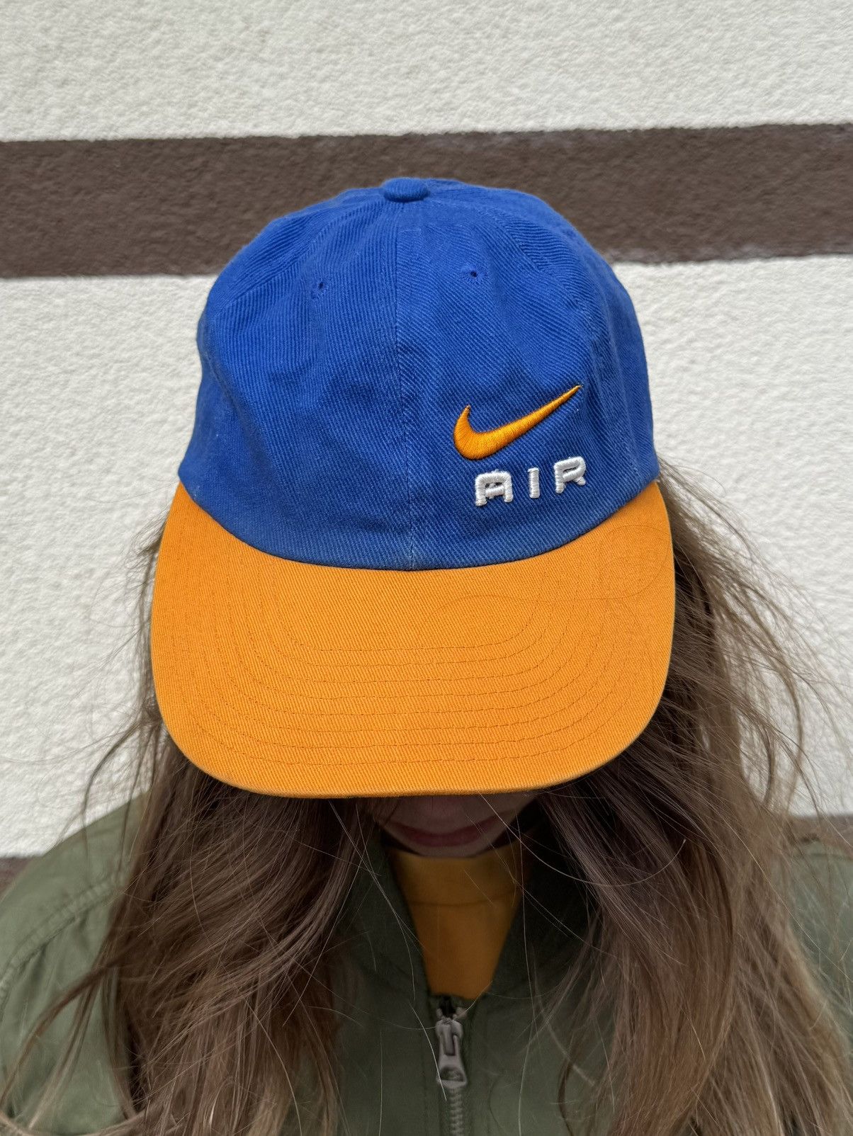 Nike Vintage 90s Nike Air Retro Blue Orange Cap Size ONE SIZE - 2 Thumbnail