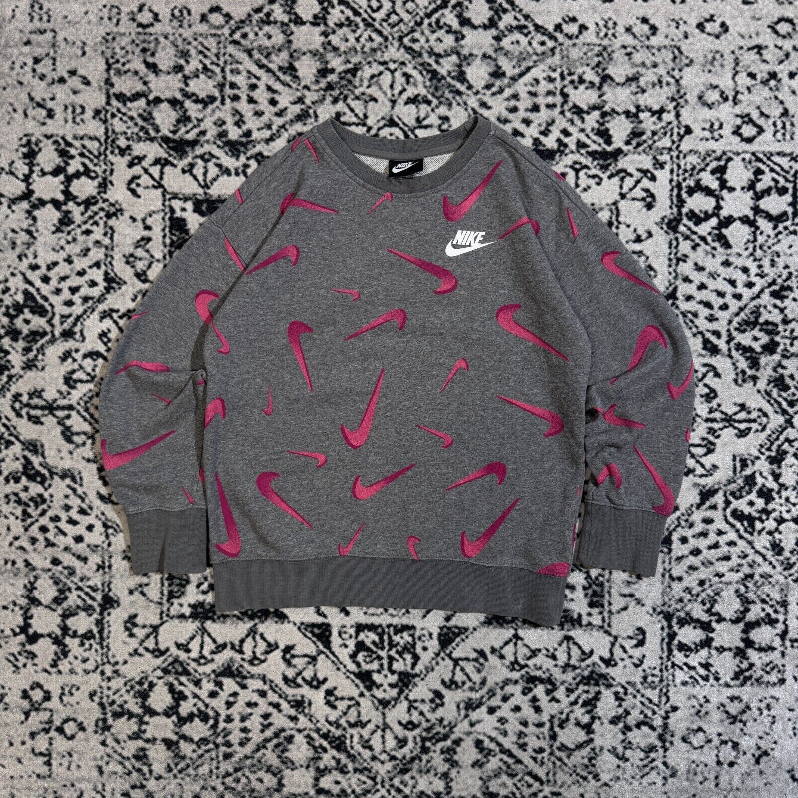 Nike × Vintage Nike Unisex Grey Cotton Sweatshirt Size XS Blank Swoosh Size US XS / EU 42 / 0 - 1 Thumbnail