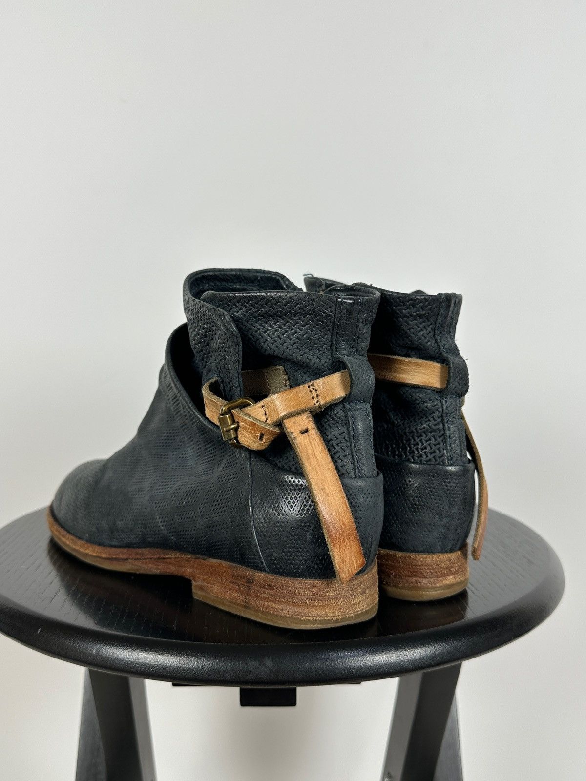 A.S.98 A.S.98. Airstep Navy Blue Leather Biker Ankle Boots Size US 8 / IT 38 - 3 Thumbnail