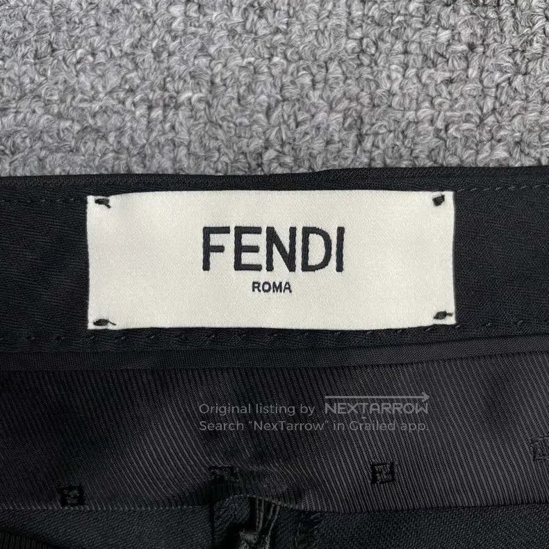 Fendi Fendi Black Straight Pants with Slit Bottoms Size 24" / US 00 / IT 34 - 4 Thumbnail