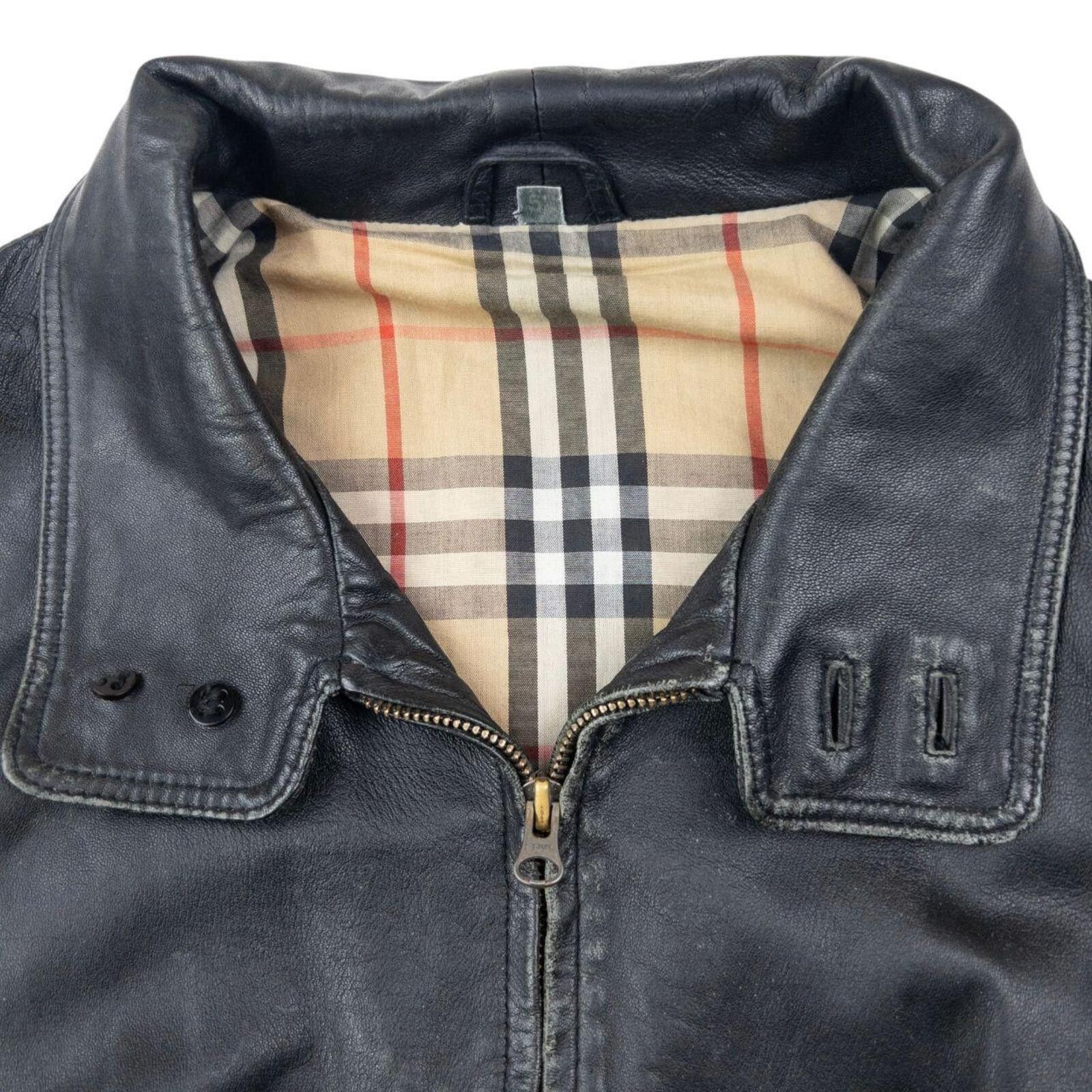 Burberry Vintage 2000s Burberry Nova Check Lined Leather Jacket L Size US L / EU 52-54 / 3 - 5 Thumbnail