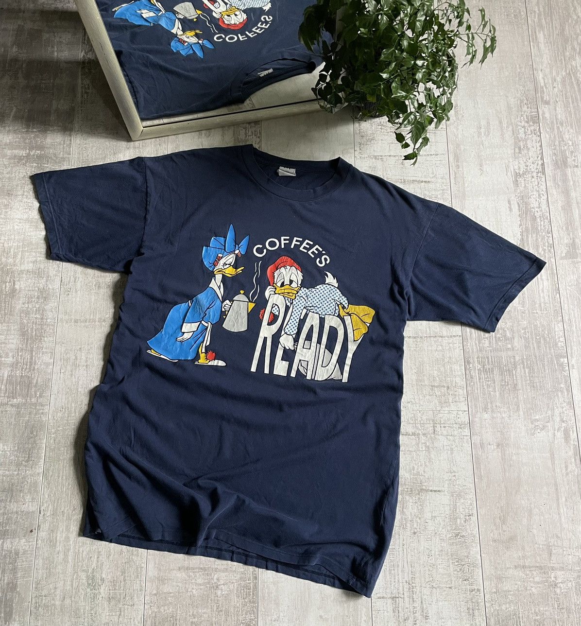 Disney × Vintage Vintage Disney Donald Duck 90’s T-Shirt Coffees Ready RARE Size US L / EU 52-54 / 3 - 1 Thumbnail