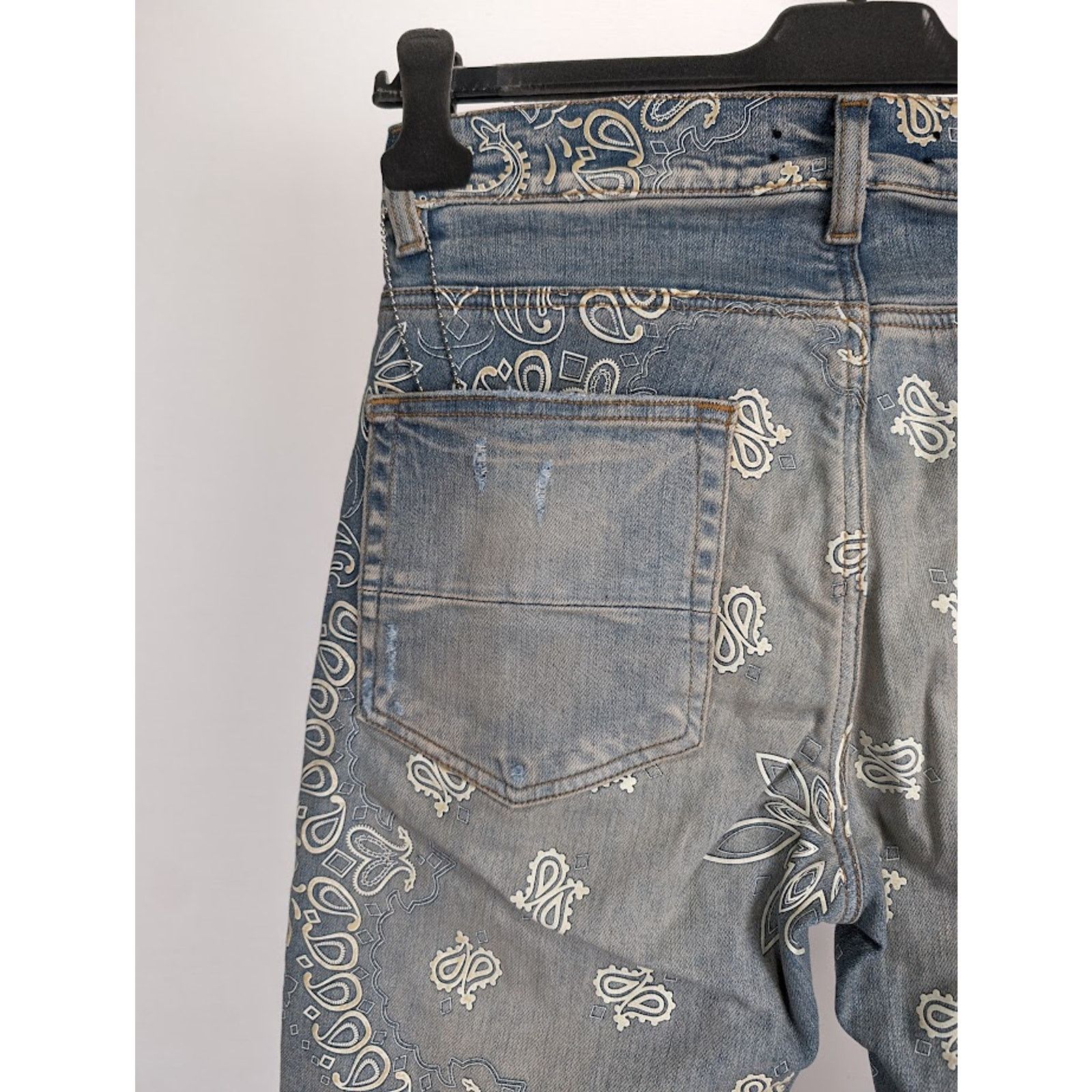 Amiri o1rshd1 Q:2 / Flocked Bandana Jeans in Clay Indigo Size US 31 - 16 Thumbnail