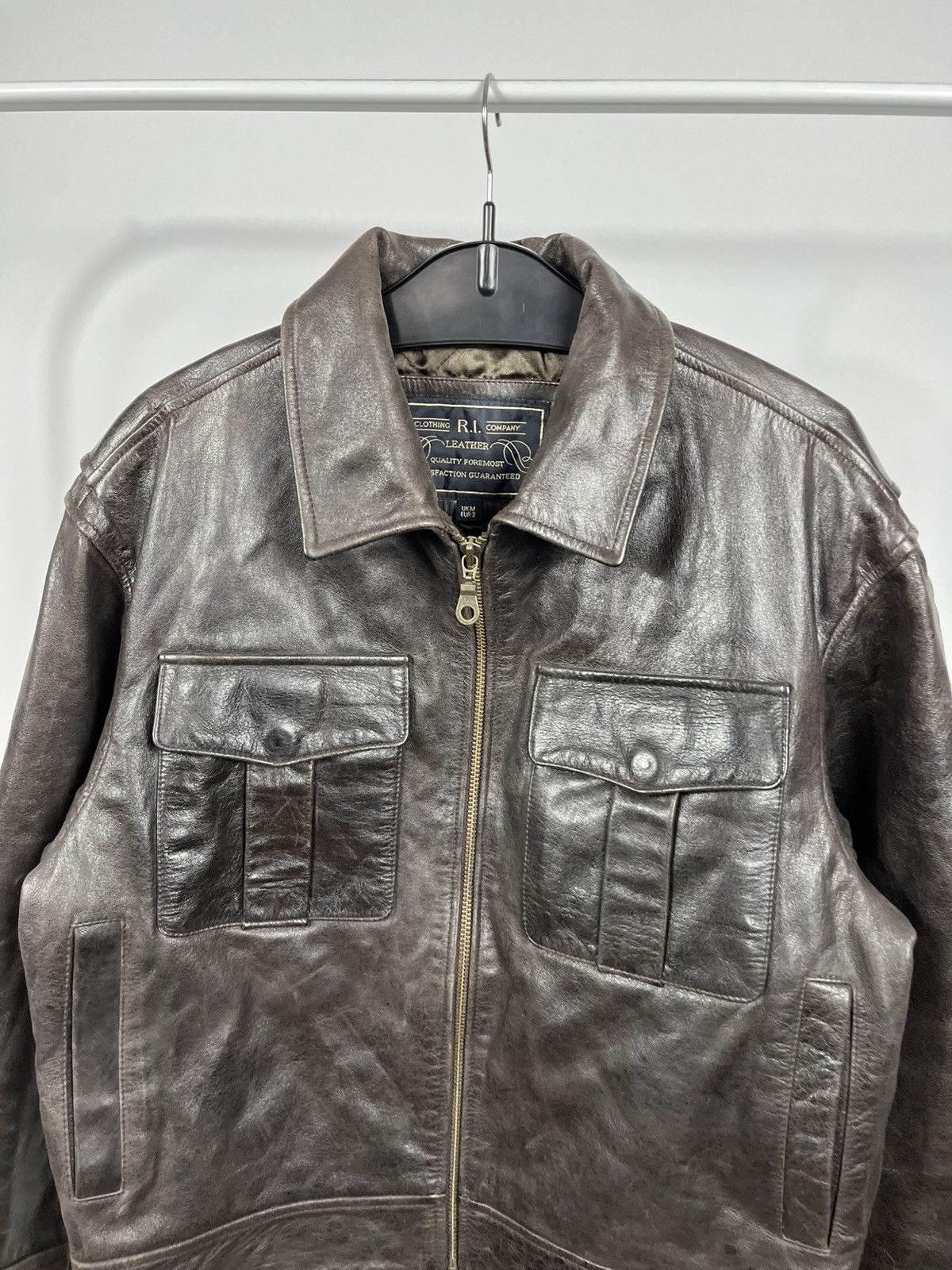 Leather Vintage Heavy Leather Jacket Brown Quilted Lining Biker M Size US M / EU 48-50 / 2 - 3 Thumbnail