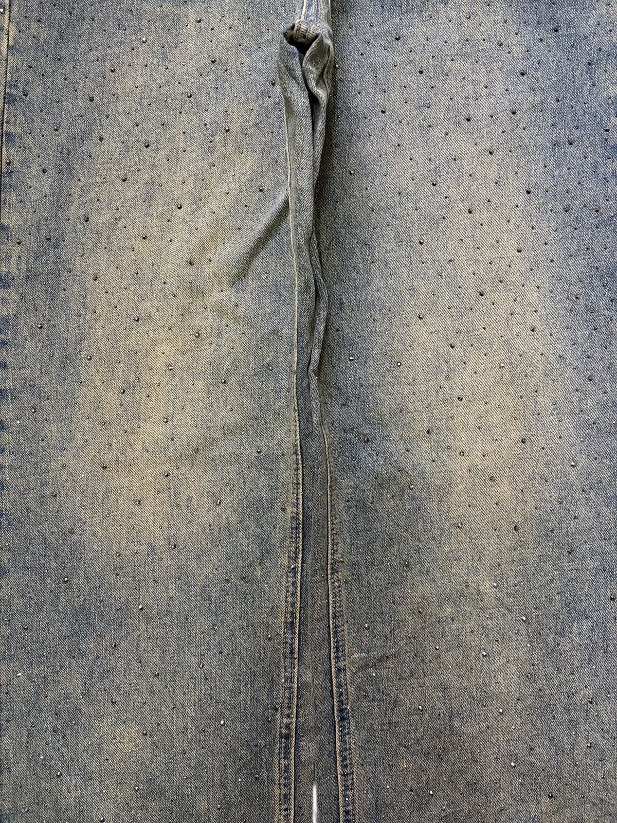 Junya Watanabe Vintage Japanese Brand Mud Wash Beaded Baggy Jeans Size 33" - 3 Thumbnail