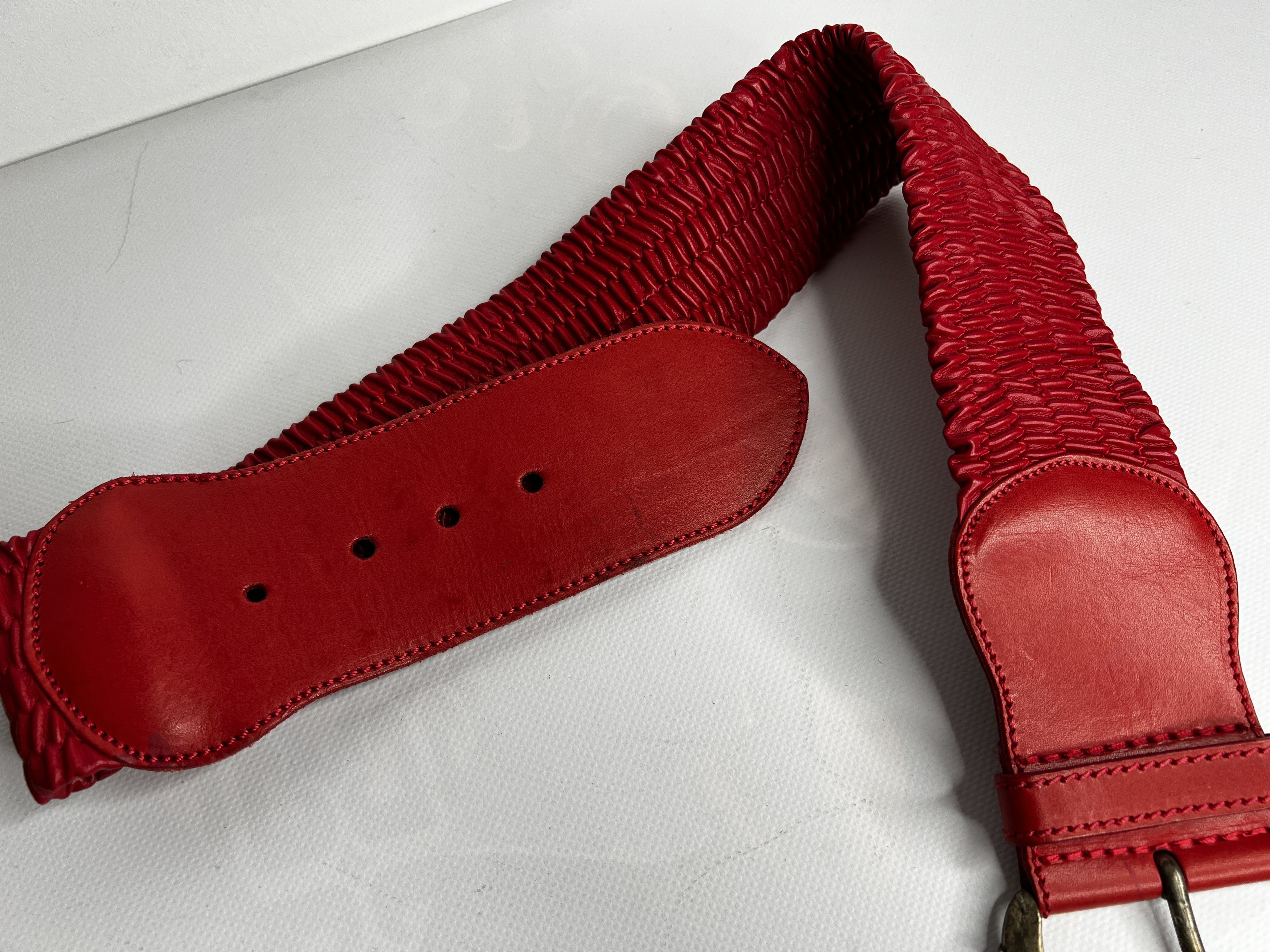 Diesel VINTAGE DIESEL RED LEATHER BELT LOGO Size ONE SIZE - 3 Thumbnail