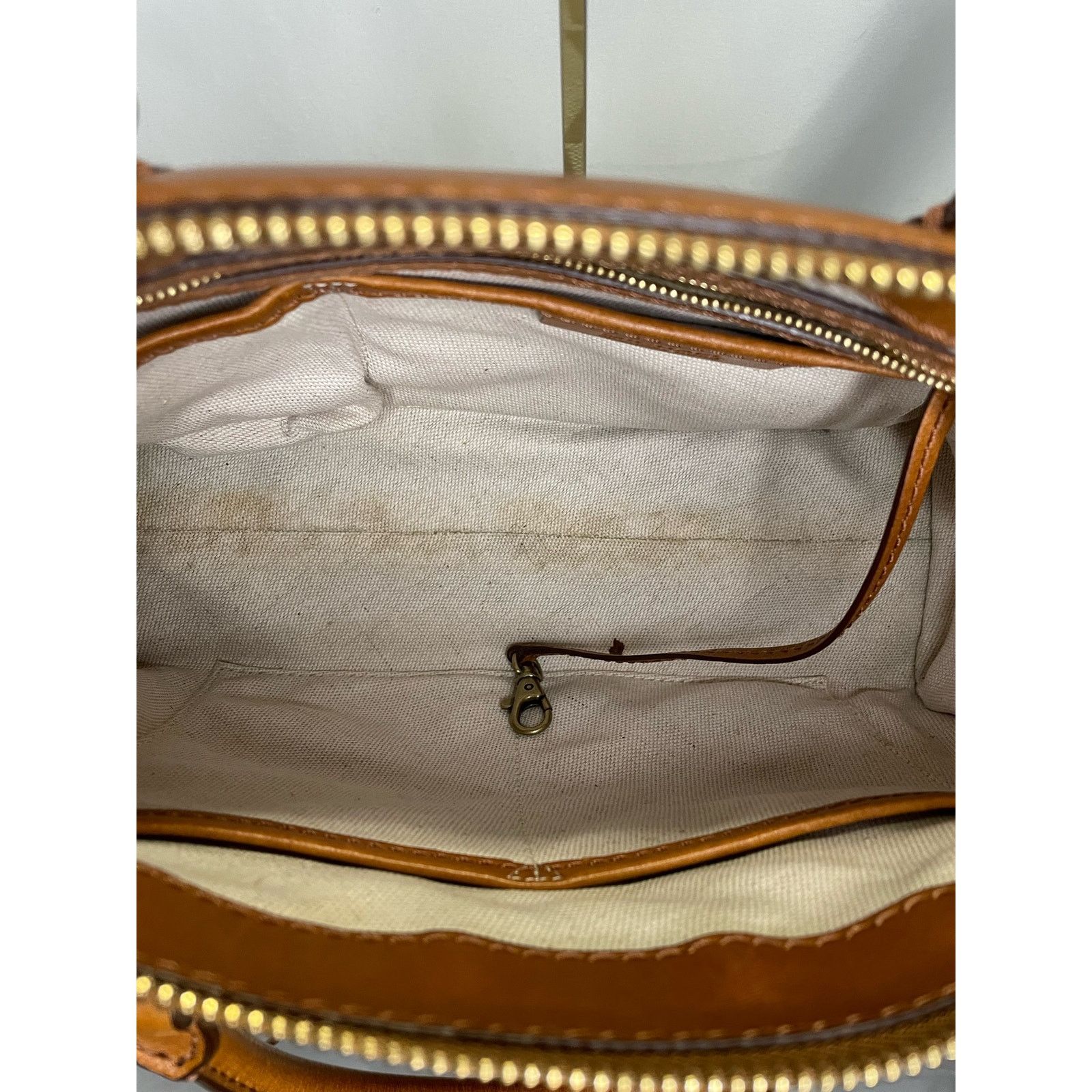 Michael Kors Michael Kors Signature Monogram Satchel Bag in Tan and Brown Size ONE SIZE - 8 Thumbnail