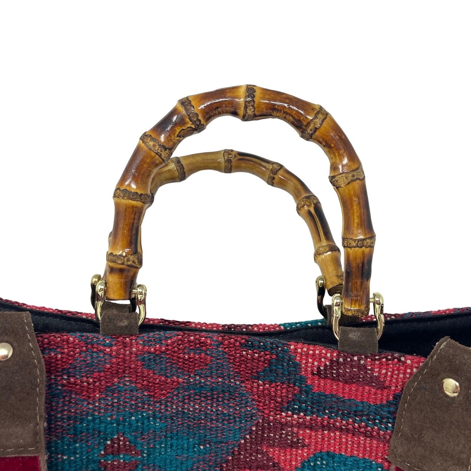 Other New ViaMail Davos Kilim Jaquard bag with bamboo handles Size ONE SIZE - 6 Thumbnail