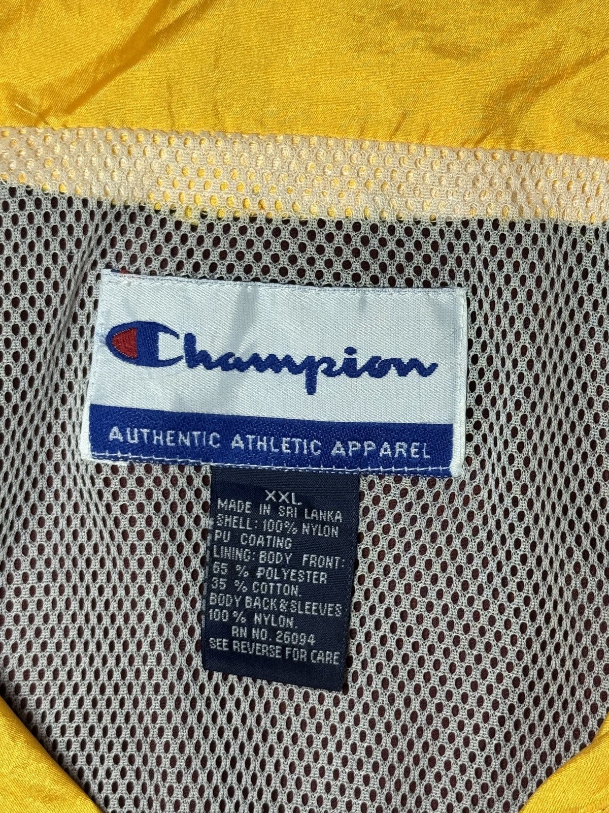 Champion Vtg 90s Champion Maroon Gold Colorblock Windbreaker Jacket Size US XXL / EU 58 / 5 - 2 Thumbnail