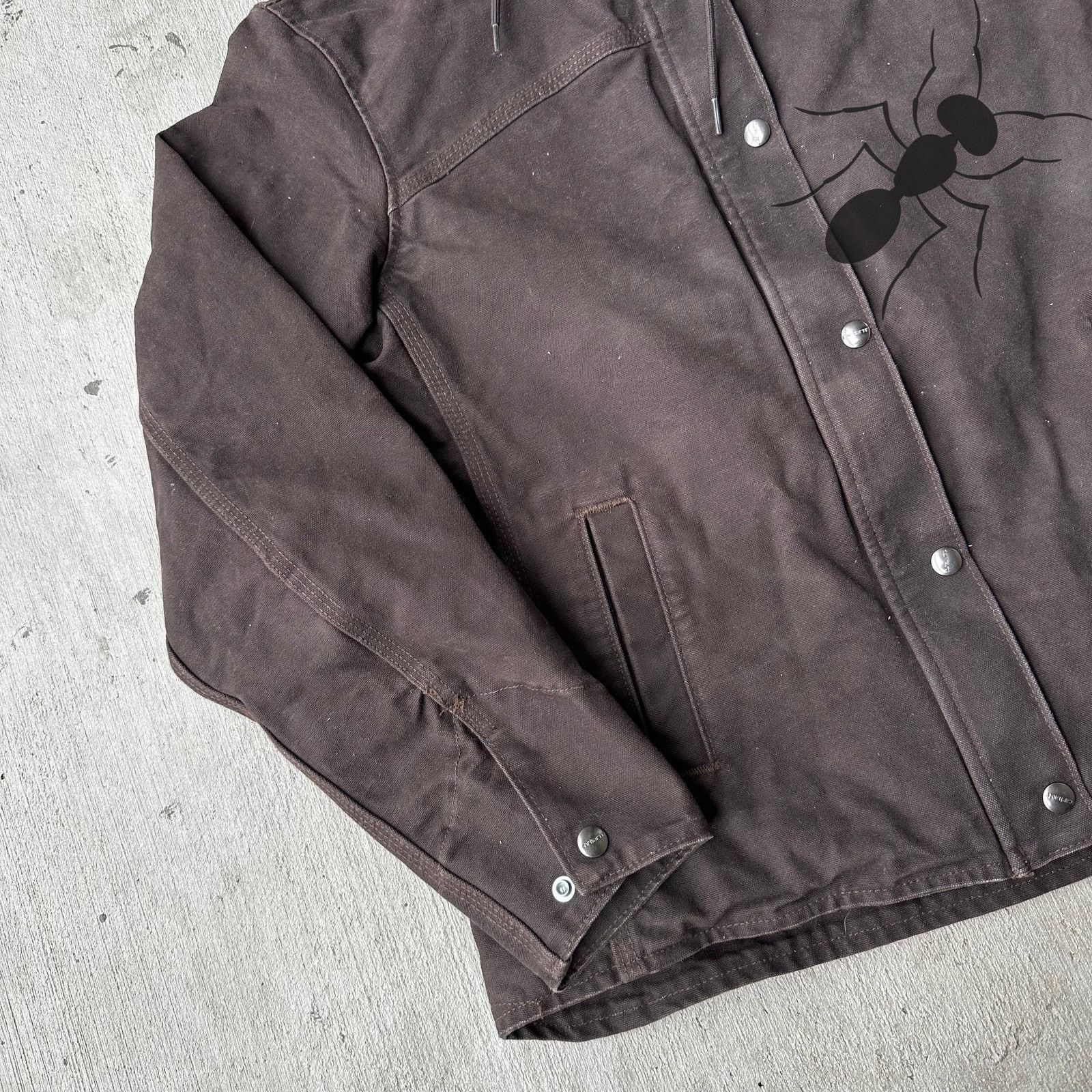 Carhartt × Vintage Carhartt DKB brown Sherpa hooded work wear jacket Size US S / EU 44-46 / 1 - 2 Thumbnail