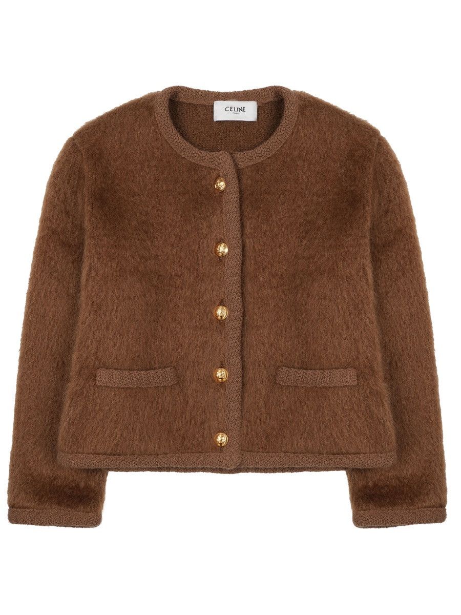 Celine CELINE GIACCA "CHASSEUR" IN MOHAIR - BROWN Size L / US 10 / IT 46 - 1 Thumbnail