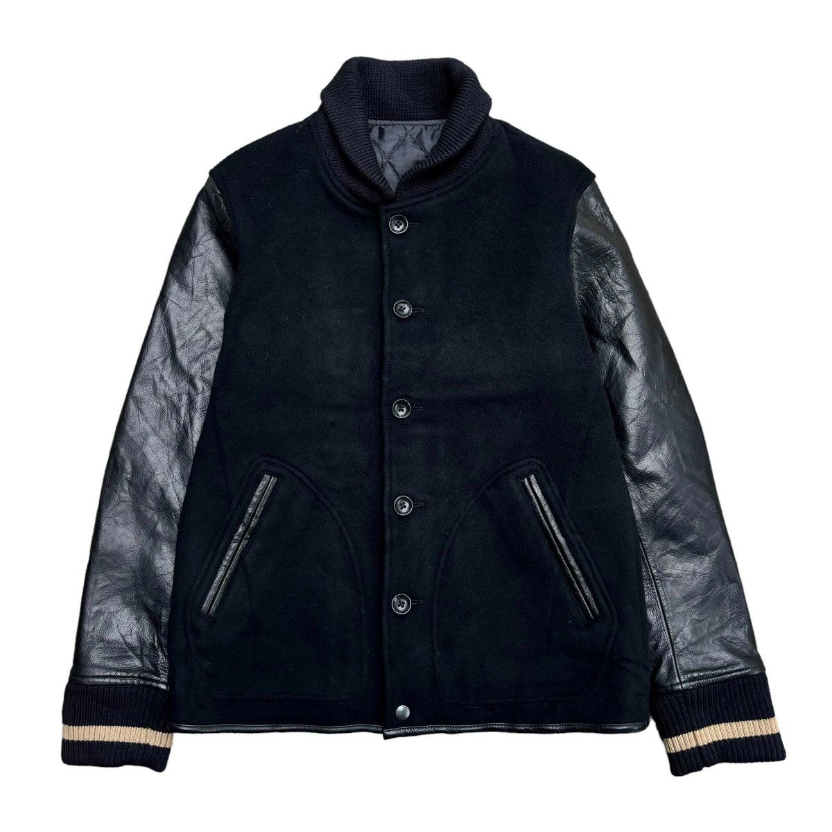 Isamu Katayama Backlash Isamu Katayama Backlash Wool Leather Stadium Jacket Size US M / EU 48-50 / 2 - 2 Thumbnail