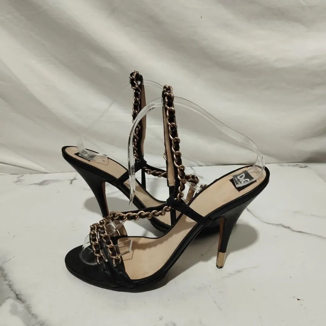 Dolce & Gabbana Dolce & Gabbana Black Chain Heels Size US 6.5 / IT 36.5 - 5 Thumbnail