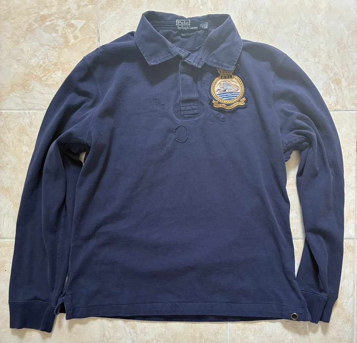 Polo Ralph Lauren RARE Vintage Ralph Lauren Distressed Rugby Polo Size US L / EU 52-54 / 3 - 2 Thumbnail