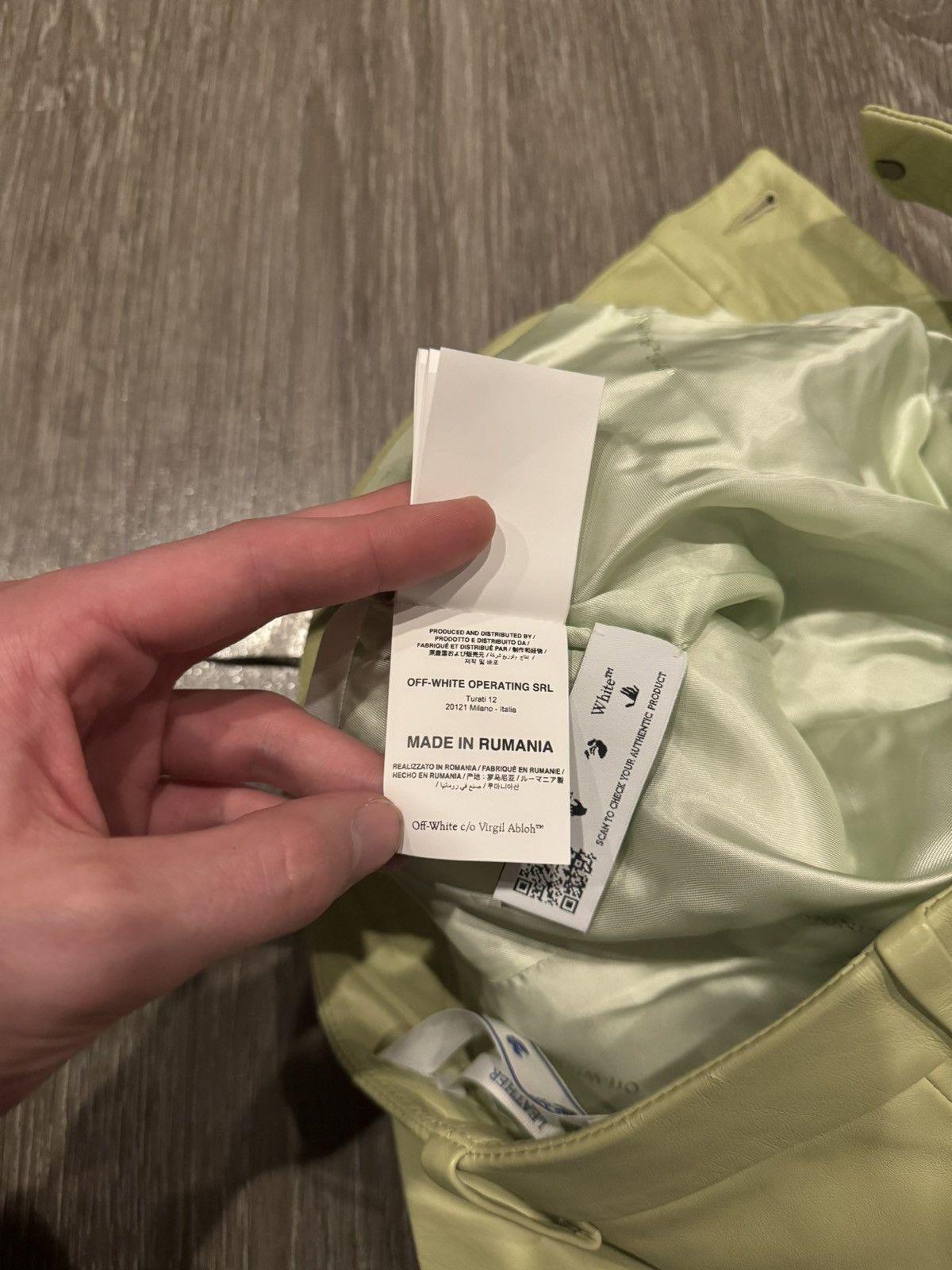 Off-White Off White 100% Leather Shorts Light Green 28-30 Size US 29 - 13 Thumbnail
