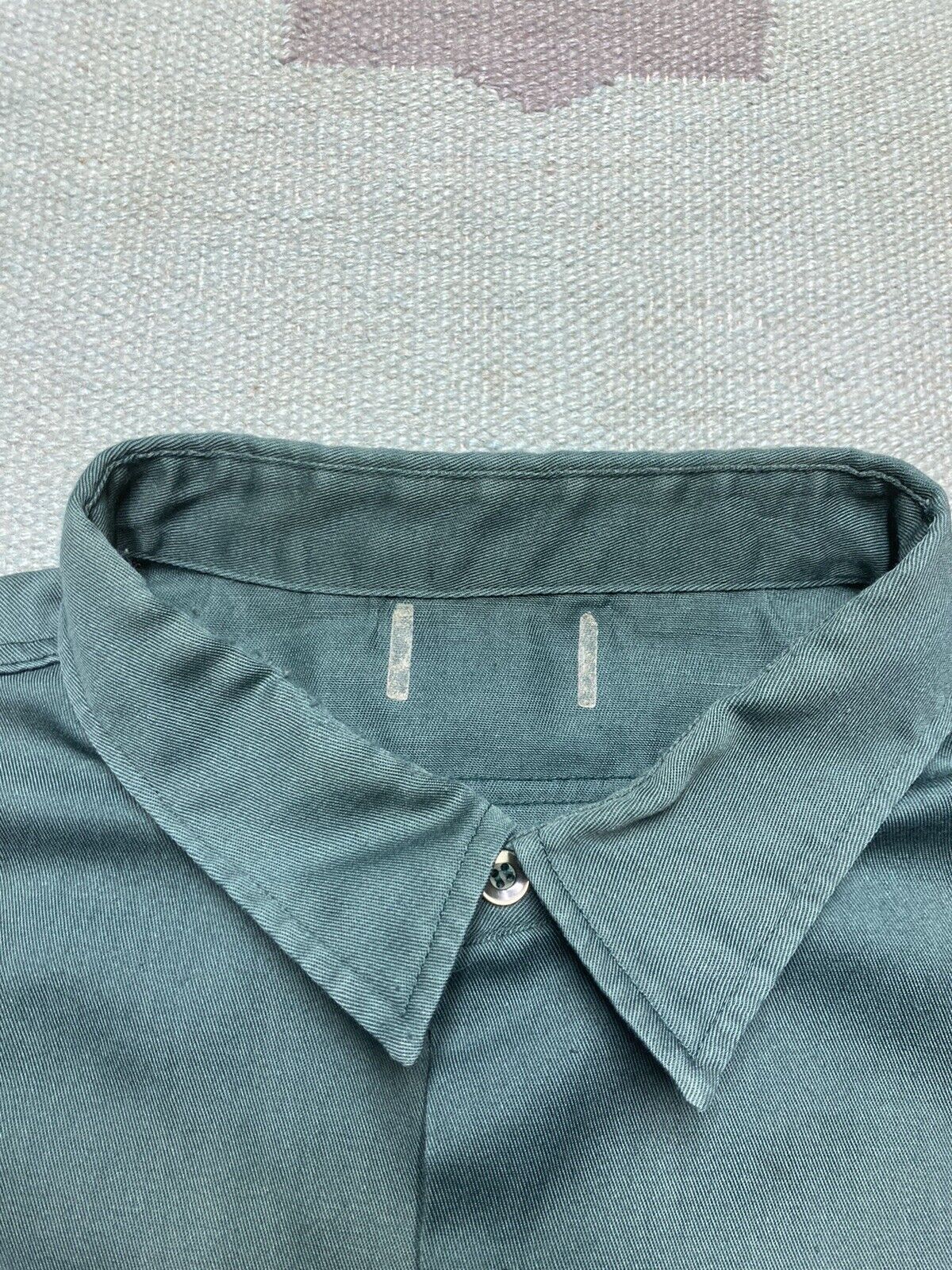 Vintage VTG 50s 60s work shirt twill selvedge gussets distressed XXL Size US XXL / EU 58 / 5 - 5 Thumbnail