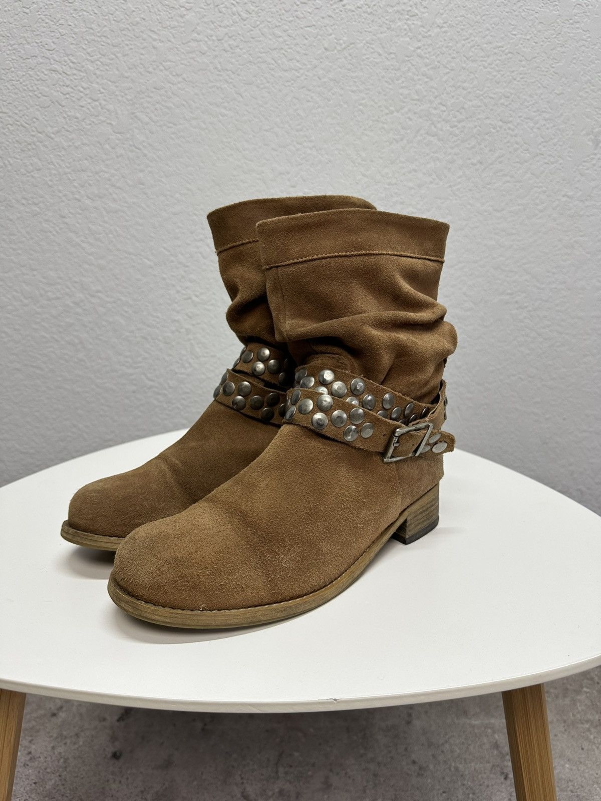 Japanese Brand Vintage AS98 Style Suede Leather Buckle Boots Shoes Biker Size US 7.5 / EU 40-41 - 5 Thumbnail