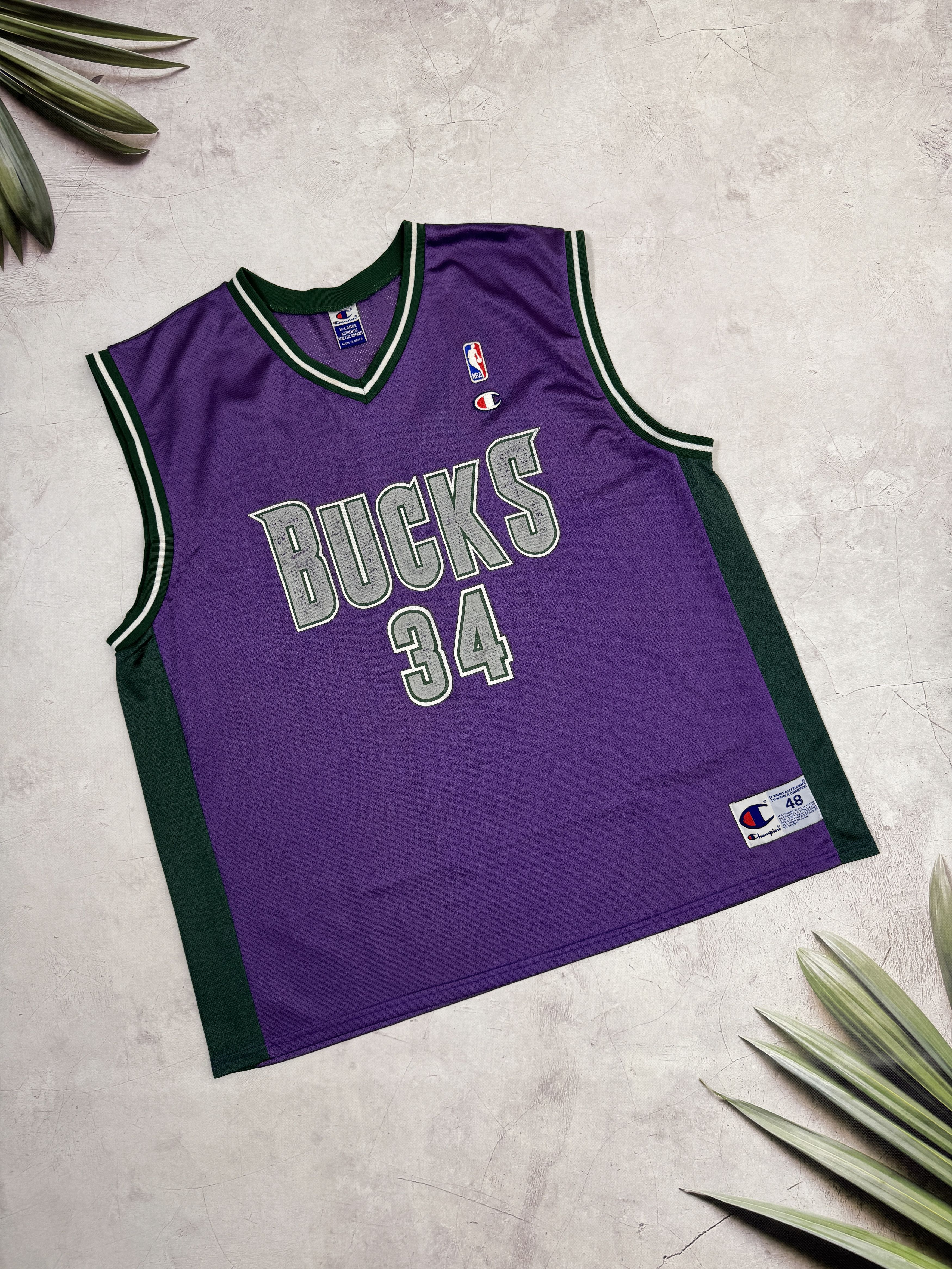 Champion Vintage Milwaukee Bucks #34 Ray Allen NBA Jersey by Champion Size US XL / EU 56 / 4 - 5 Thumbnail