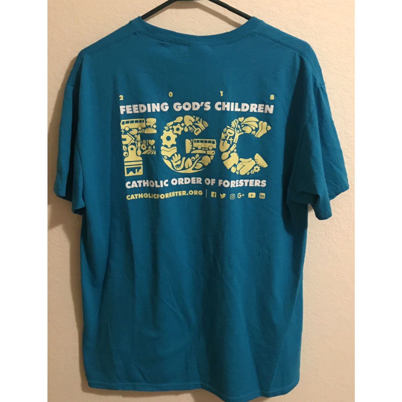 Jerzees VINTAGE Jerzees T Shirt Faith Hope Charity Size L Religious God FGC B54 Mens Short Sleeve Crew Neck Blue Size US L / EU 52-54 / 3 - 2 Thumbnail
