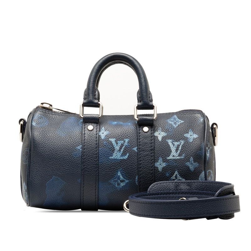 image of Louis Vuitton Monogram Watercolor Keepall Bandouliere Xs in Blue, Women's