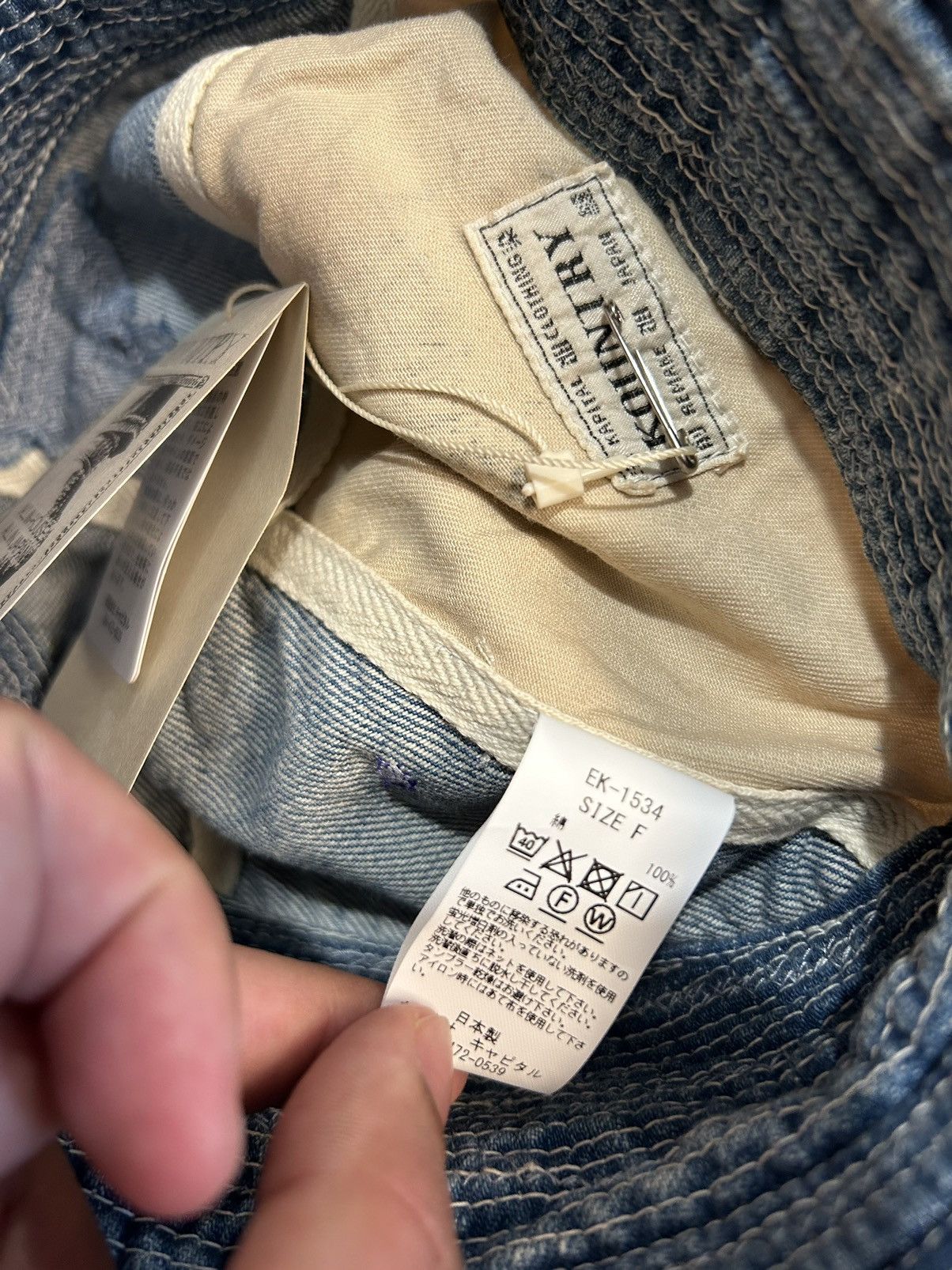 Japanese Brand Kapital Kountry Old Man and the Sea Denim Bucket Hat Size ONE SIZE - 7 Thumbnail