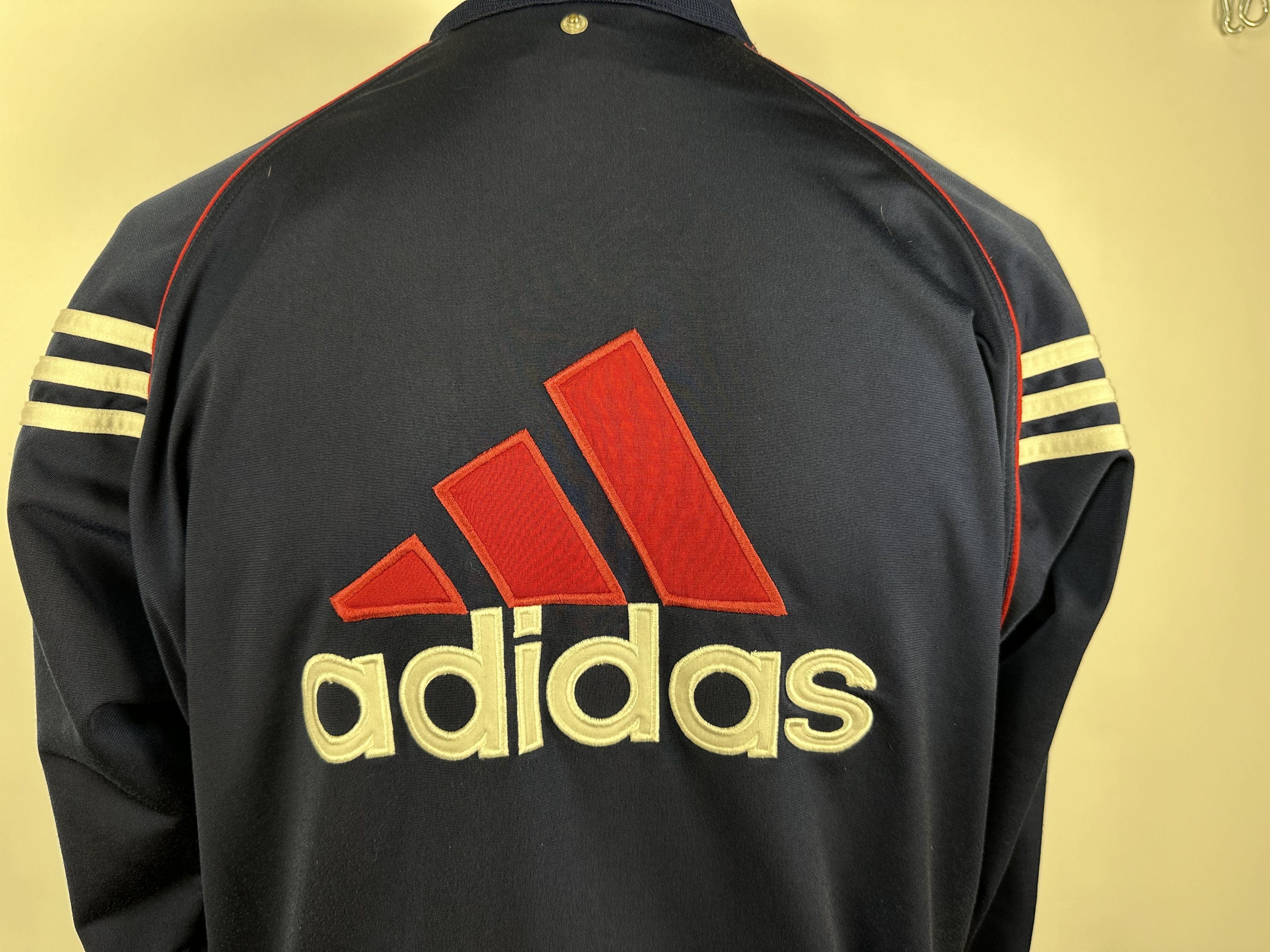 Adidas × Vintage Adidas Vintage 90s Blue Red Track Top Jacket Big Logo S Size US S / EU 44-46 / 1 - 2 Thumbnail