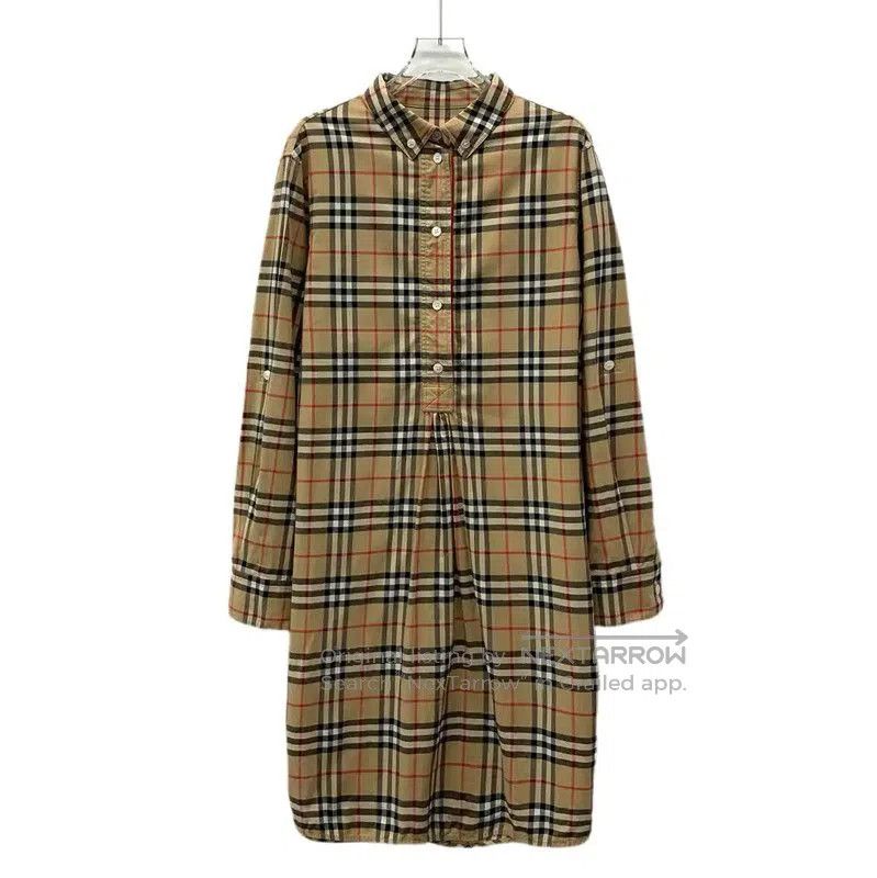 Burberry Burberry Brown Cotton Long Sleeve Dress. Size XL / US 12-14 / IT 48-50 - 1 Thumbnail