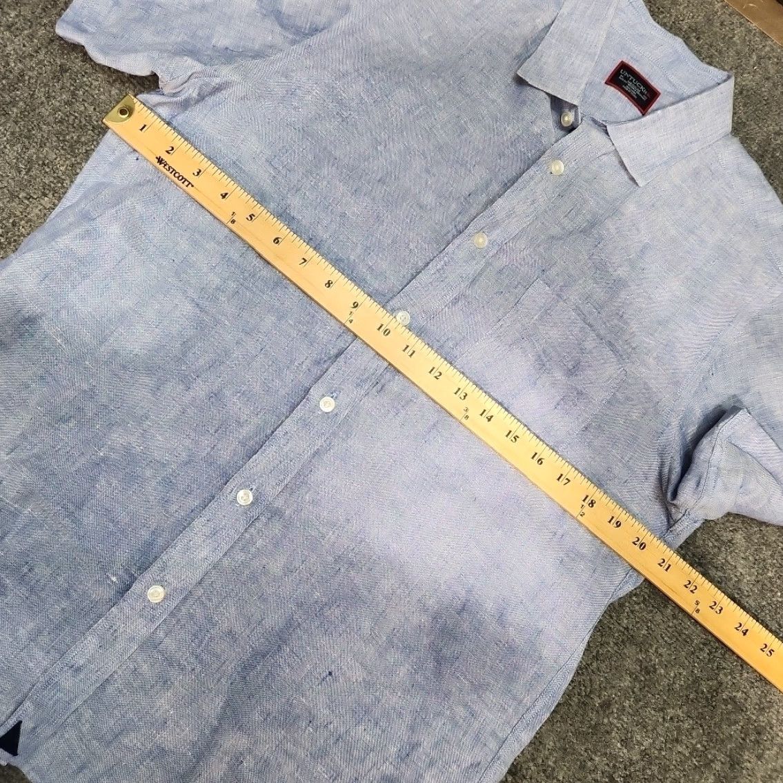 UNTUCKit UNTUCKit Men Blue Short Sleeve Button-Up Casual Shirt Slim Fit M Regular Button-Down Size US M / EU 48-50 / 2 - 7 Thumbnail