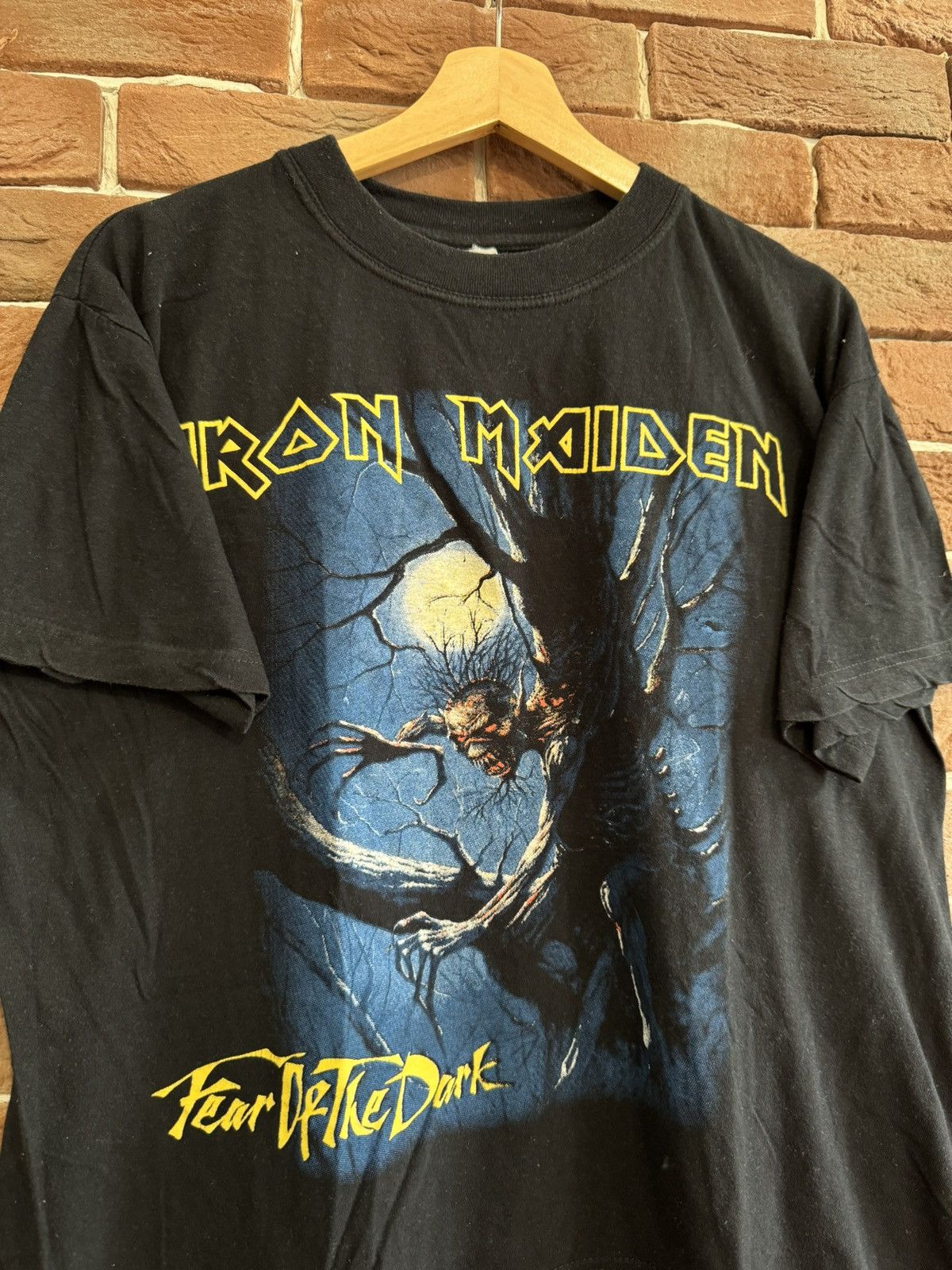Band Tees Vintage 90s Iron Maiden Fear the dark Washed Metal Band Tee Size US L / EU 52-54 / 3 - 3 Thumbnail