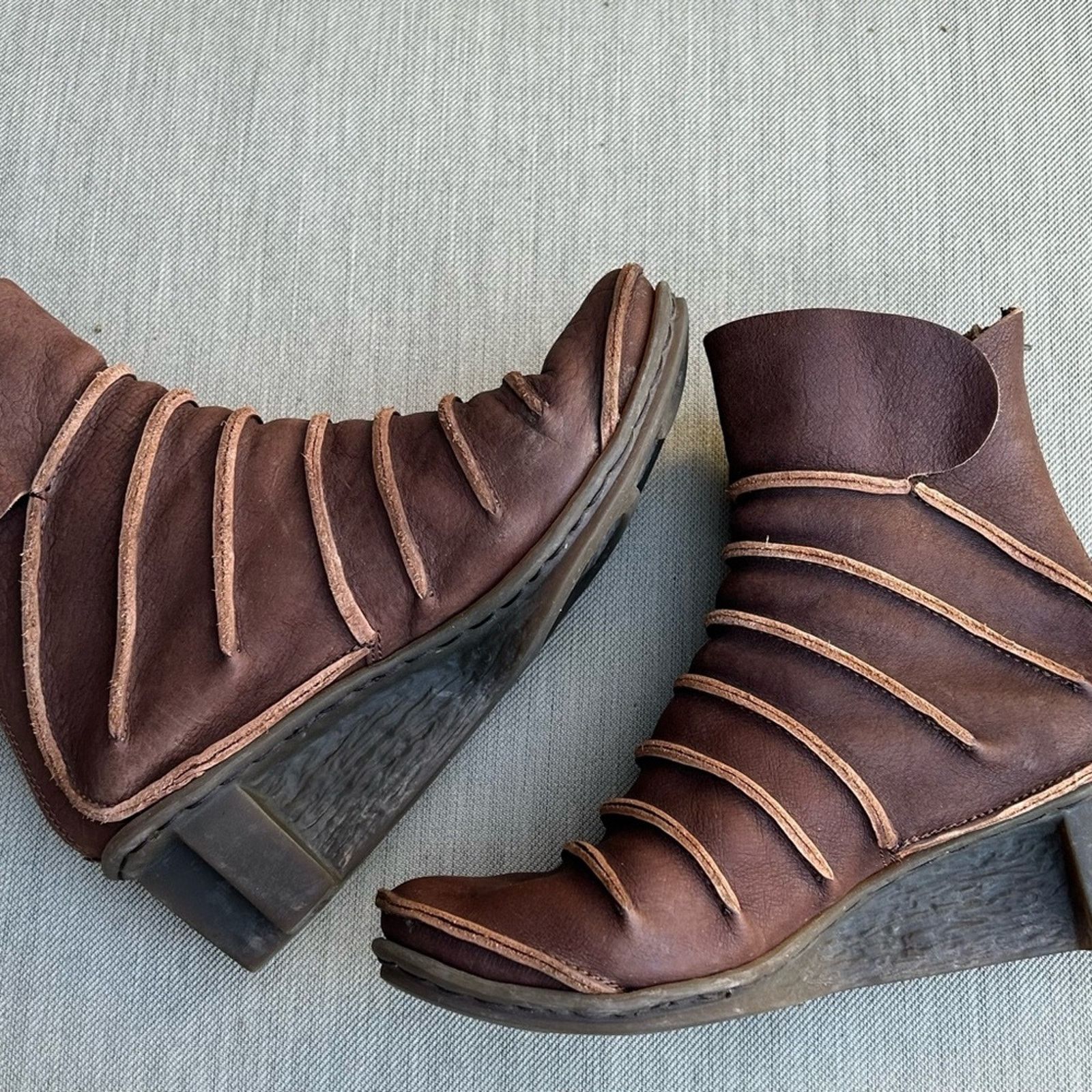 Trippen Trippen Amber leather zipper ankle boot rubber wedge heel Size US 6 / IT 36 - 8 Thumbnail