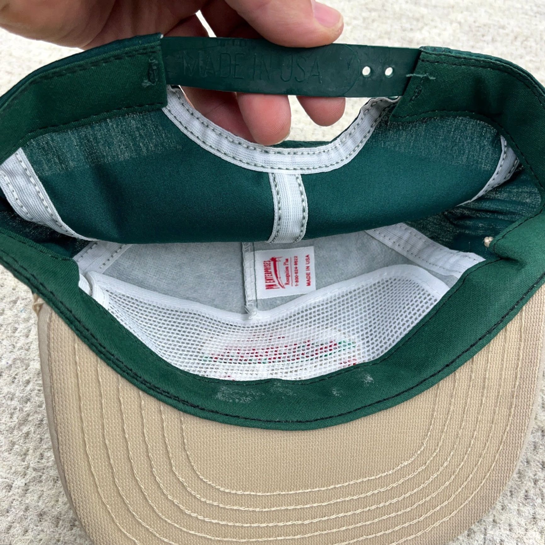 Coal VINTAGE Trucker Hat Made In USA Elkay Coal Green Adjustable Lightweight 80s 90s Mens Size ONE SIZE - 4 Thumbnail