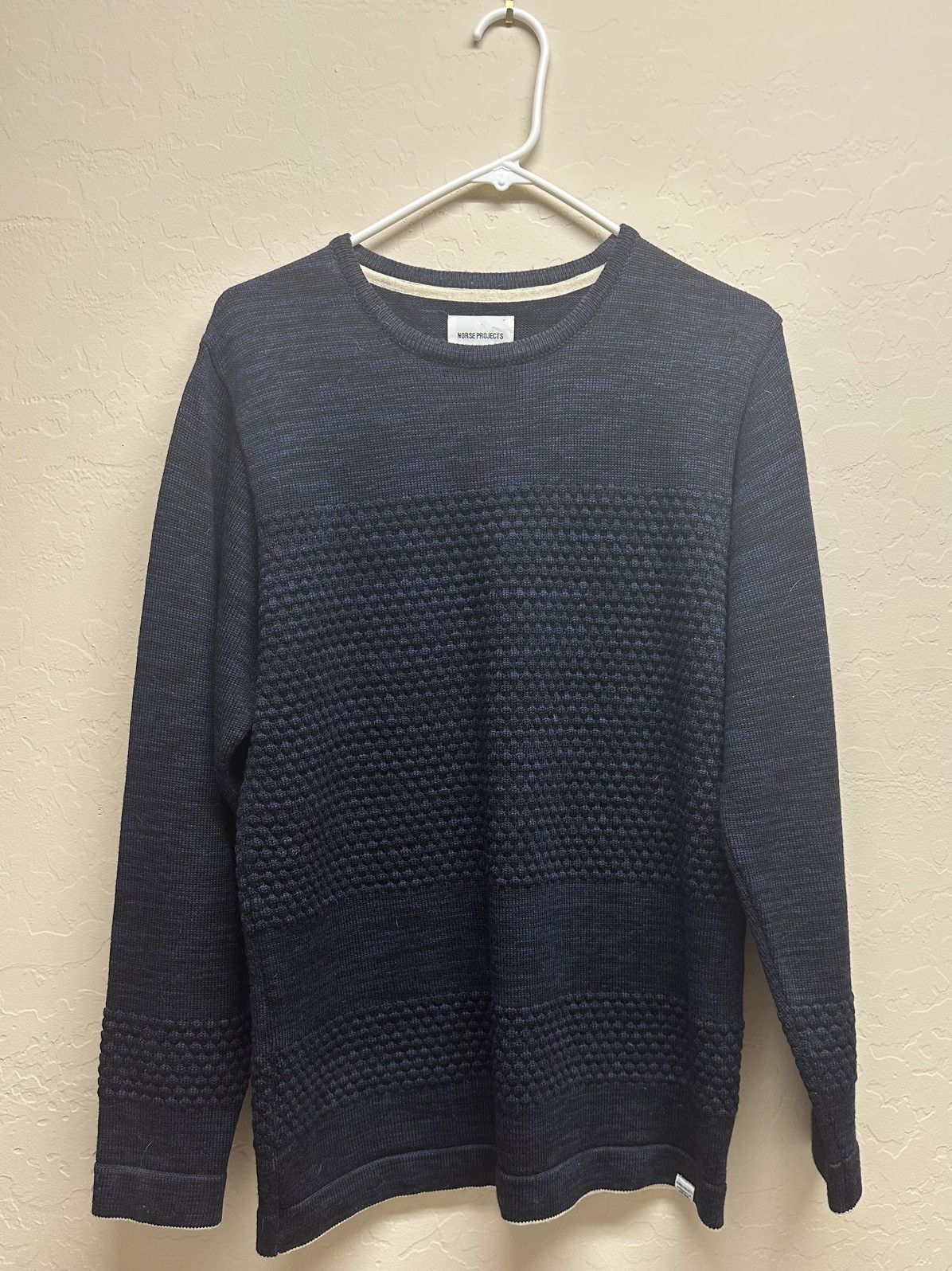 Norse Projects Navy Bubble Knit Sweater Size US M / EU 48-50 / 2 - 2 Thumbnail