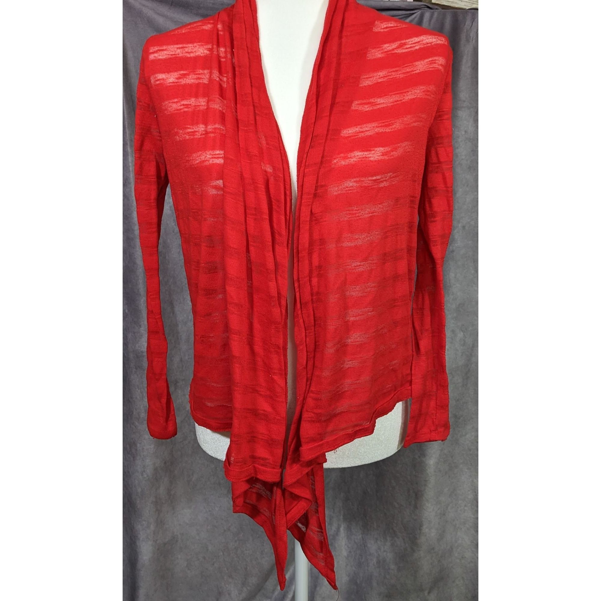 Other Y2K Coquette Crochet Heart Back Red Striped Cardigan Size M / US 6-8 / IT 42-44 - 6 Thumbnail