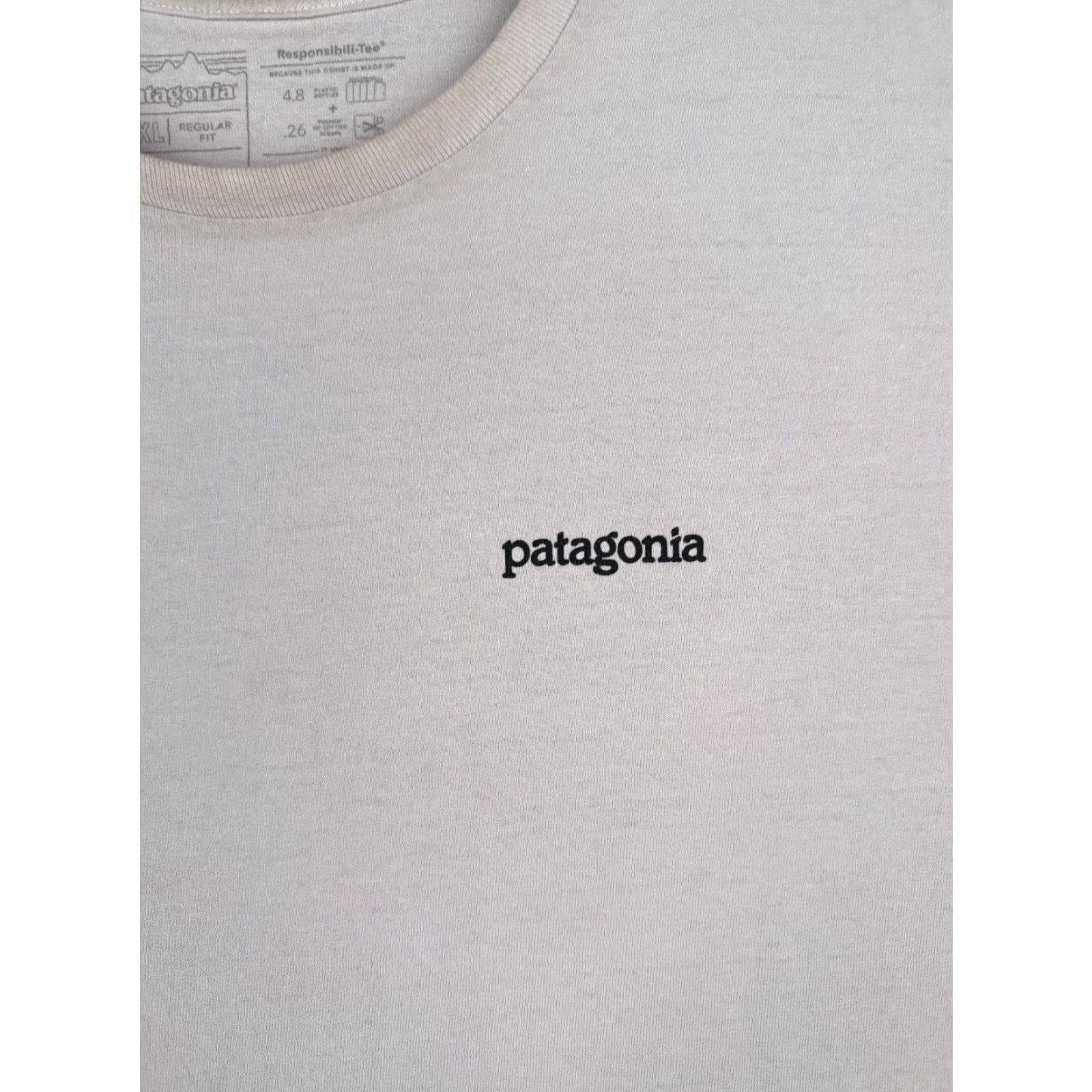 Patagonia Patagonia Shirt Men 2XL White Responsibili-Tee Short Sleeve Cotton Blen Logo Tee USA 2XL Mens Size US XXL / EU 58 / 5 - 6 Thumbnail