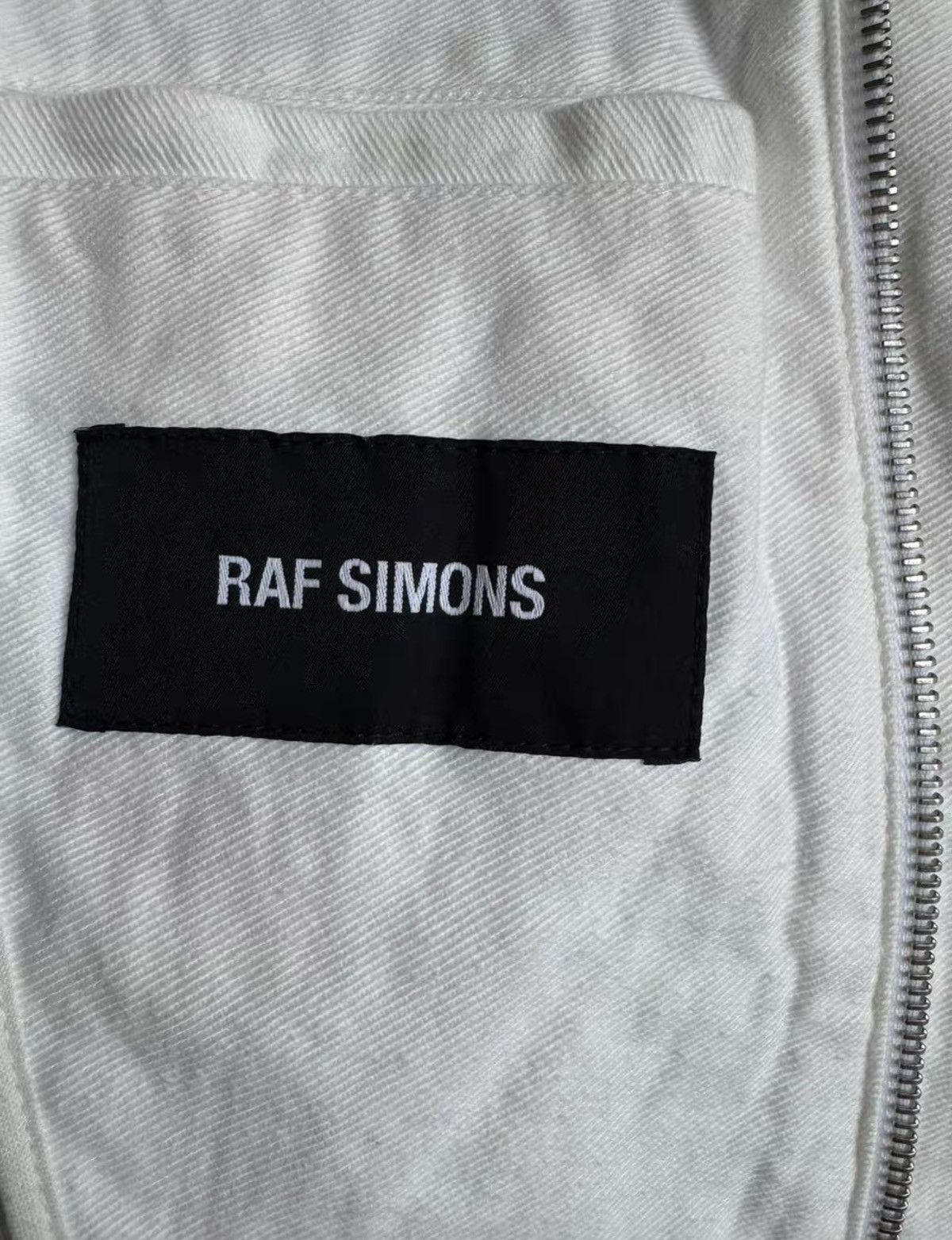 Raf Simons RAF SIMONS Fall/Winter2011 White Denim Hooded Cropped Jacket Size US S / EU 44-46 / 1 - 5 Thumbnail