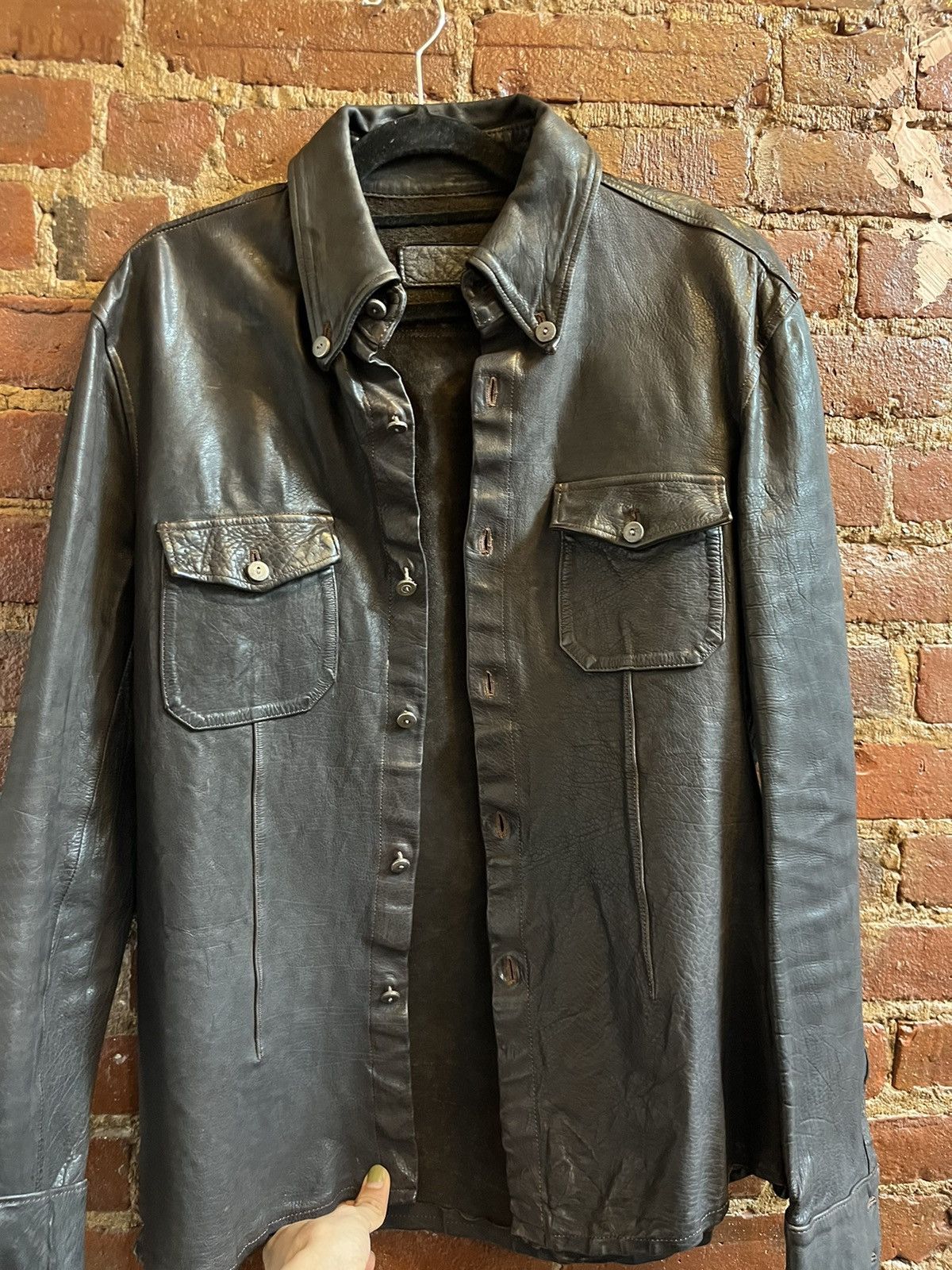 Isamu Katayama Backlash Leather Shirt (Size 1) | Grailed