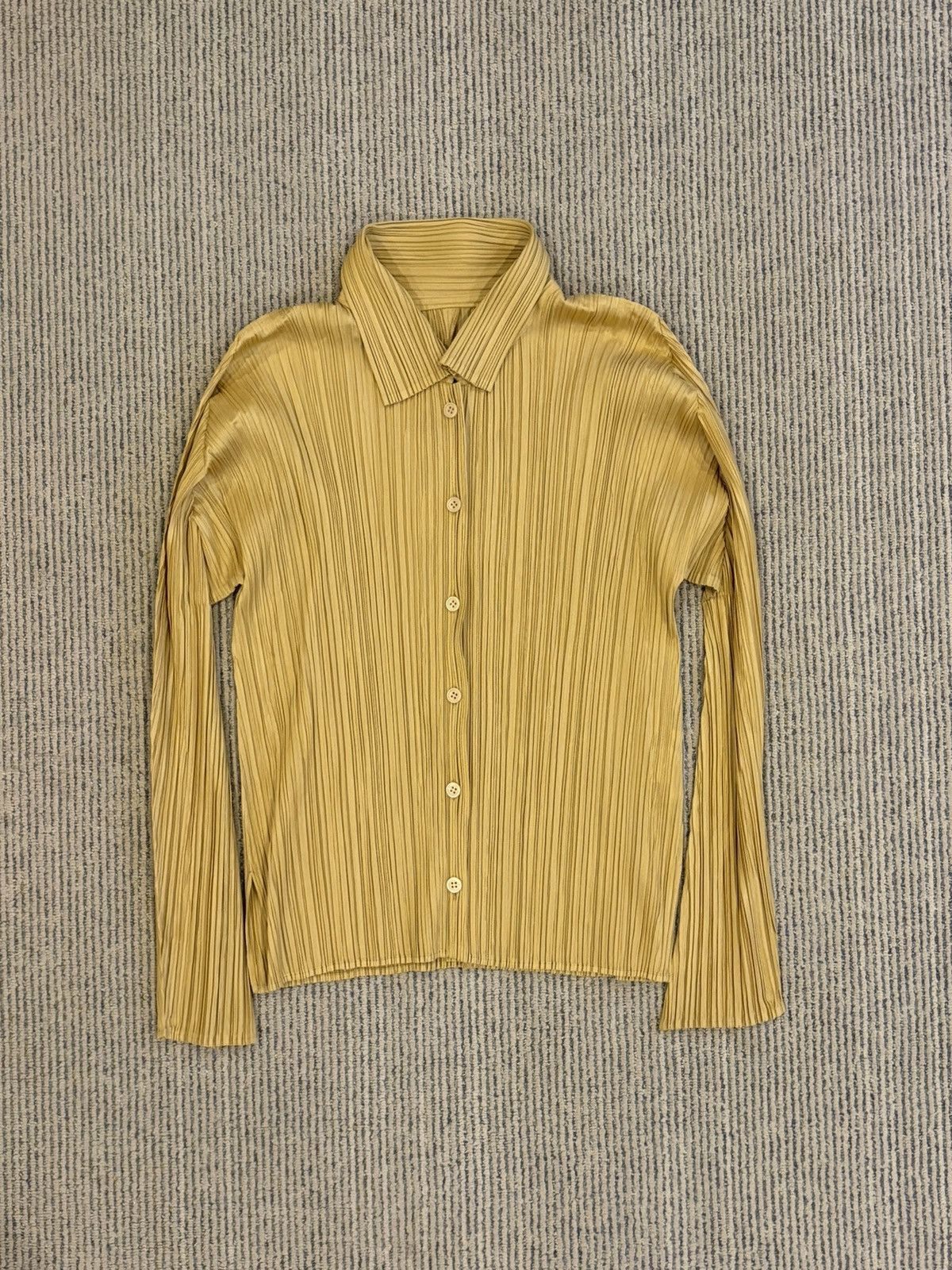 Pleats Please Issey Miyake Yellow Long Sleeve Shirt Size S / US 4 / IT 40 - 1 Thumbnail