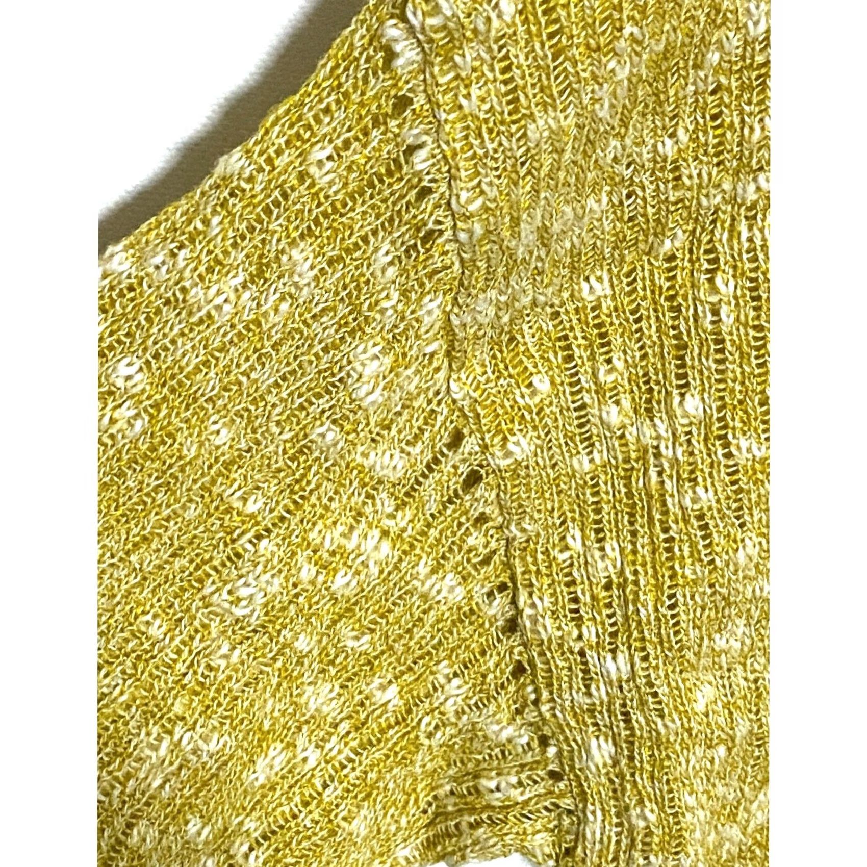Old Navy VINTAGE Open Knit Sweater Shirt Women S Gold Yellow Goblincore Neutral Boho NWT Size S / US 4 / IT 40 - 5 Thumbnail