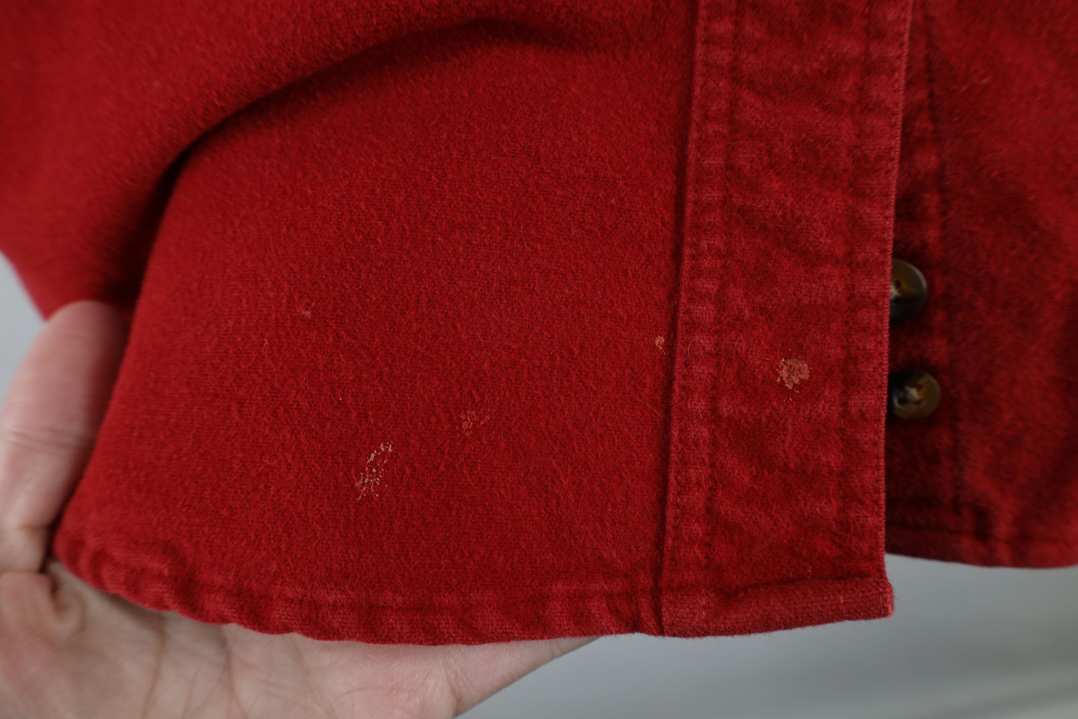 Lands' End × Vintage Vintage 90s Lands End Chamois Cloth Button Shirt Red USA Size XXL / US 16-18 / IT 52-54 - 4 Thumbnail