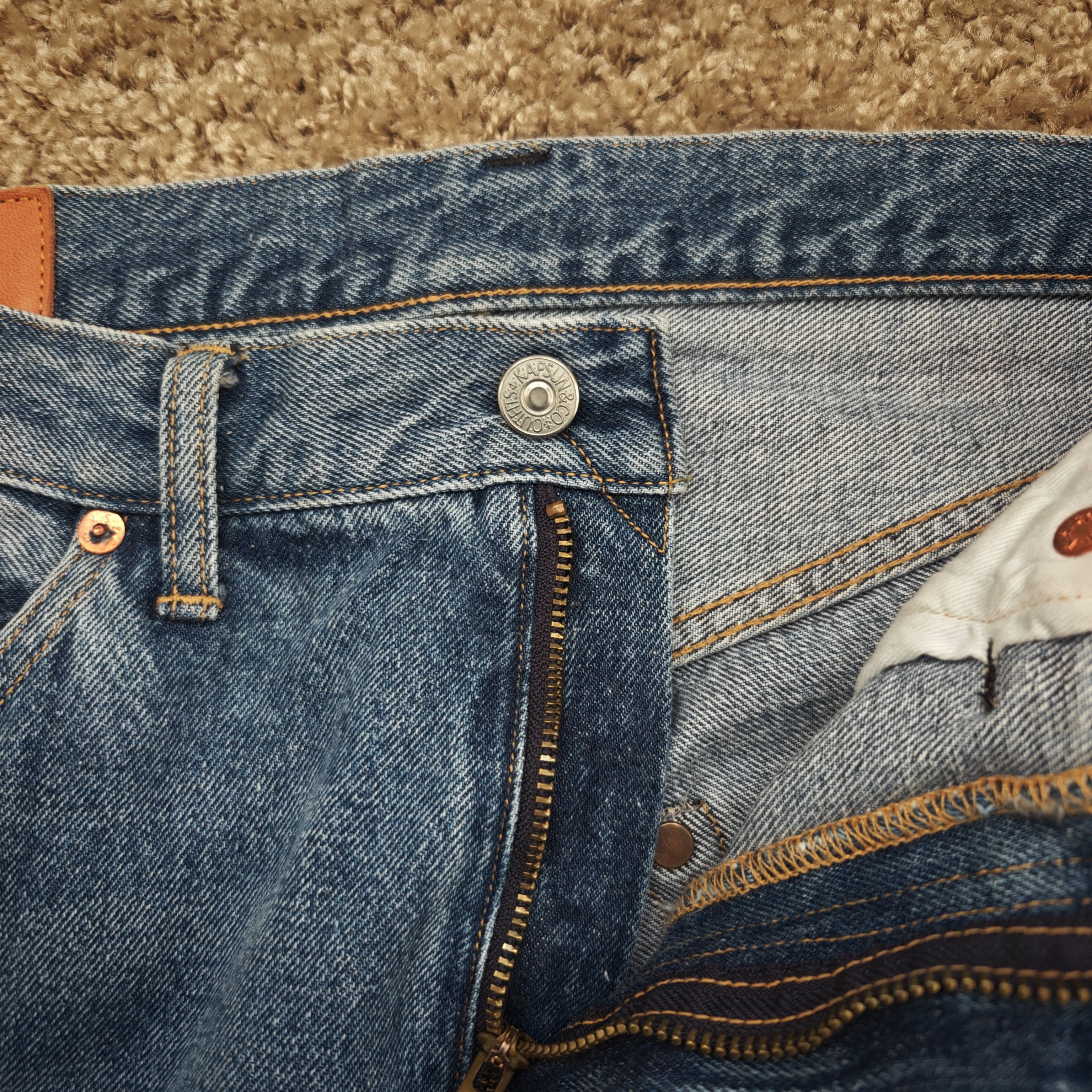 5P Zipper Front Denim Pants Indigo Vintage Wash- Size 30