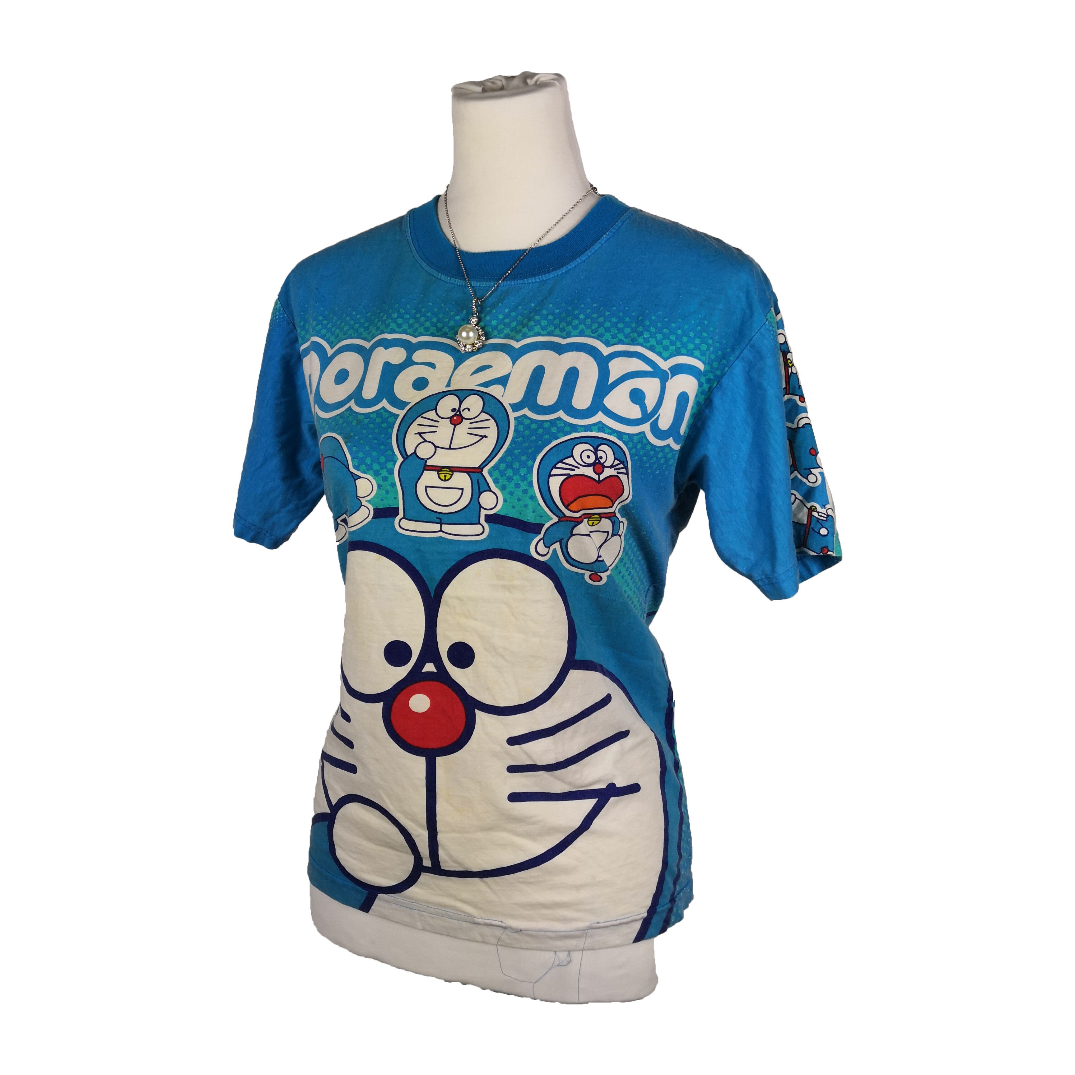 Anime Vintage 90s Doraemon T-Shirt Japanese Cartoon 56789 Size S / US 4 / IT 40 - 1 Thumbnail