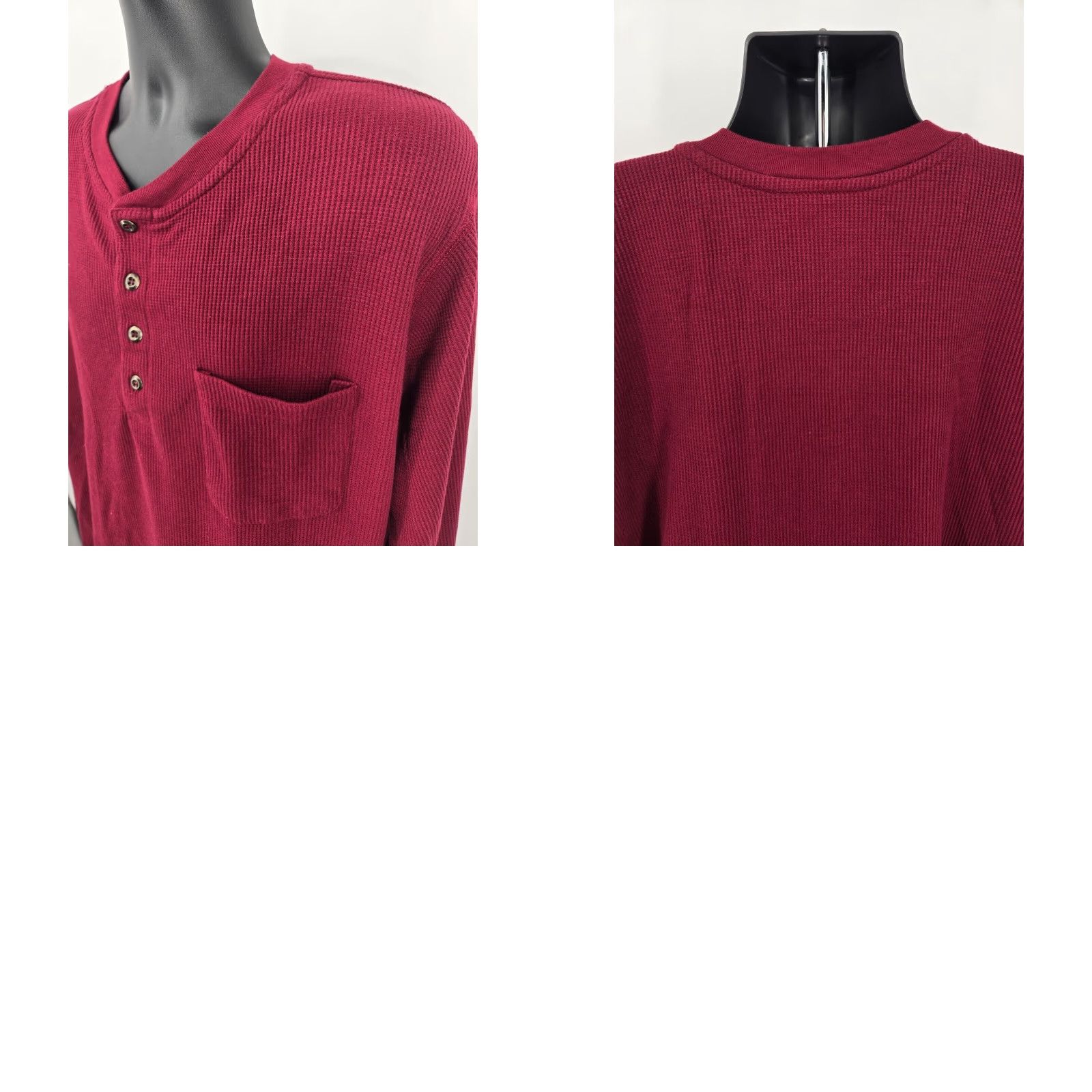 Vintage Boulder Creek Henley Shirt 2XLT Red Thermal Pocket Long Sleeve Outdoor Men Size US XXL / EU 58 / 5 - 9 Thumbnail