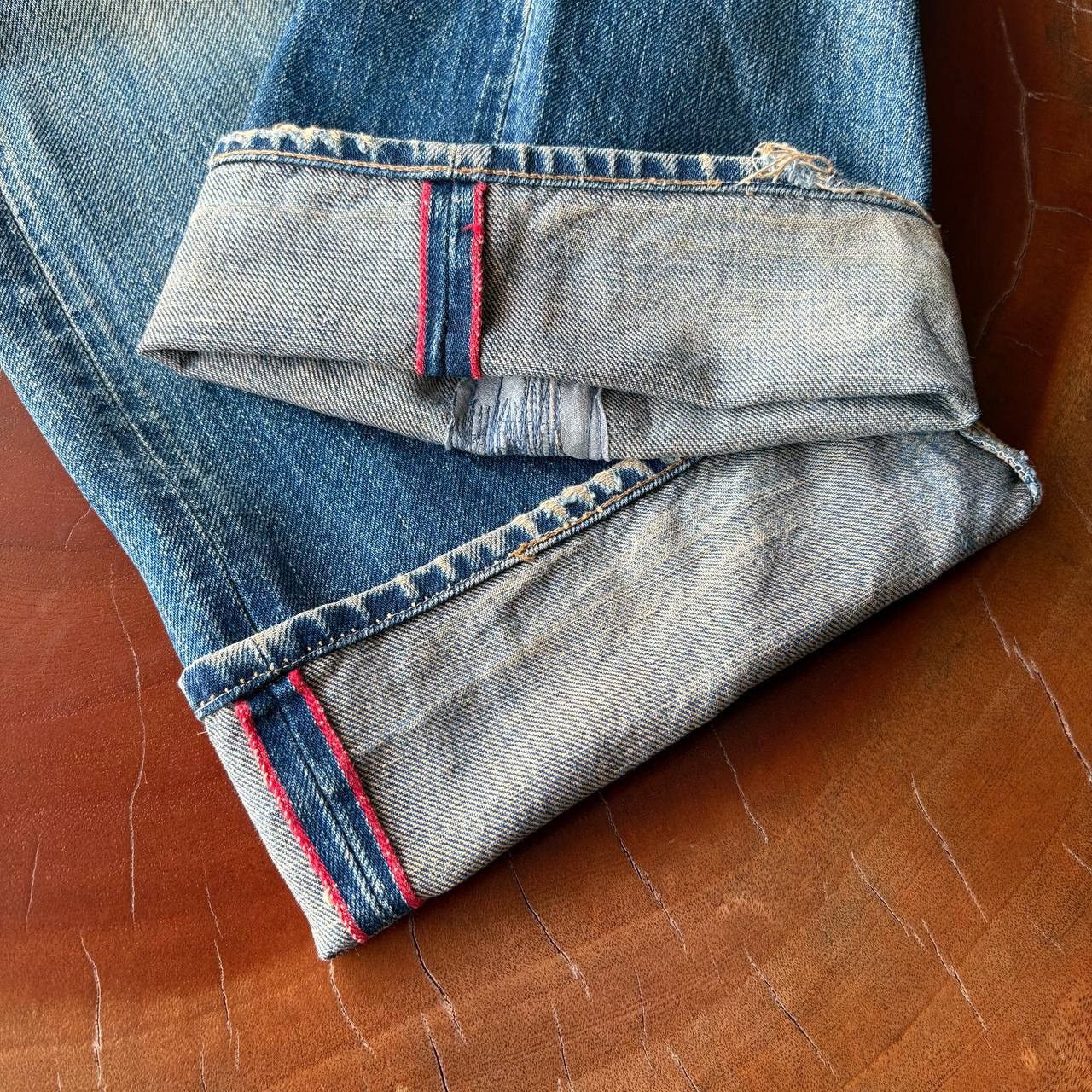 HOLLYWOOD RANCH MARKET Vintage 90’s HR Market Selvedge Distress Mud Wash Blue Pants Size US 34 / EU 50 - 17 Thumbnail