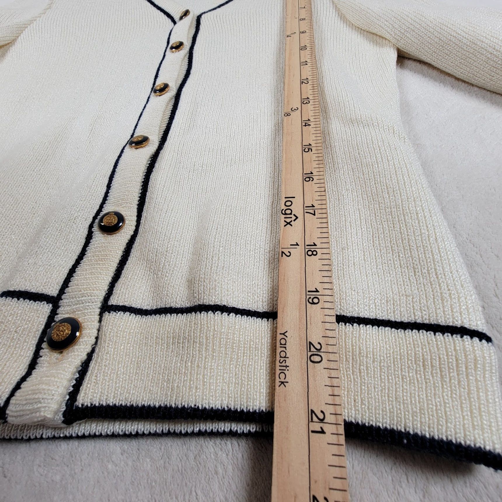 Buttero VINTAGE Butte Petites White Cardigan Knit PS White Casual Womens PS Old money Grandmacore Coastal grandma Size S / US 4 / IT 40 - 6 Thumbnail