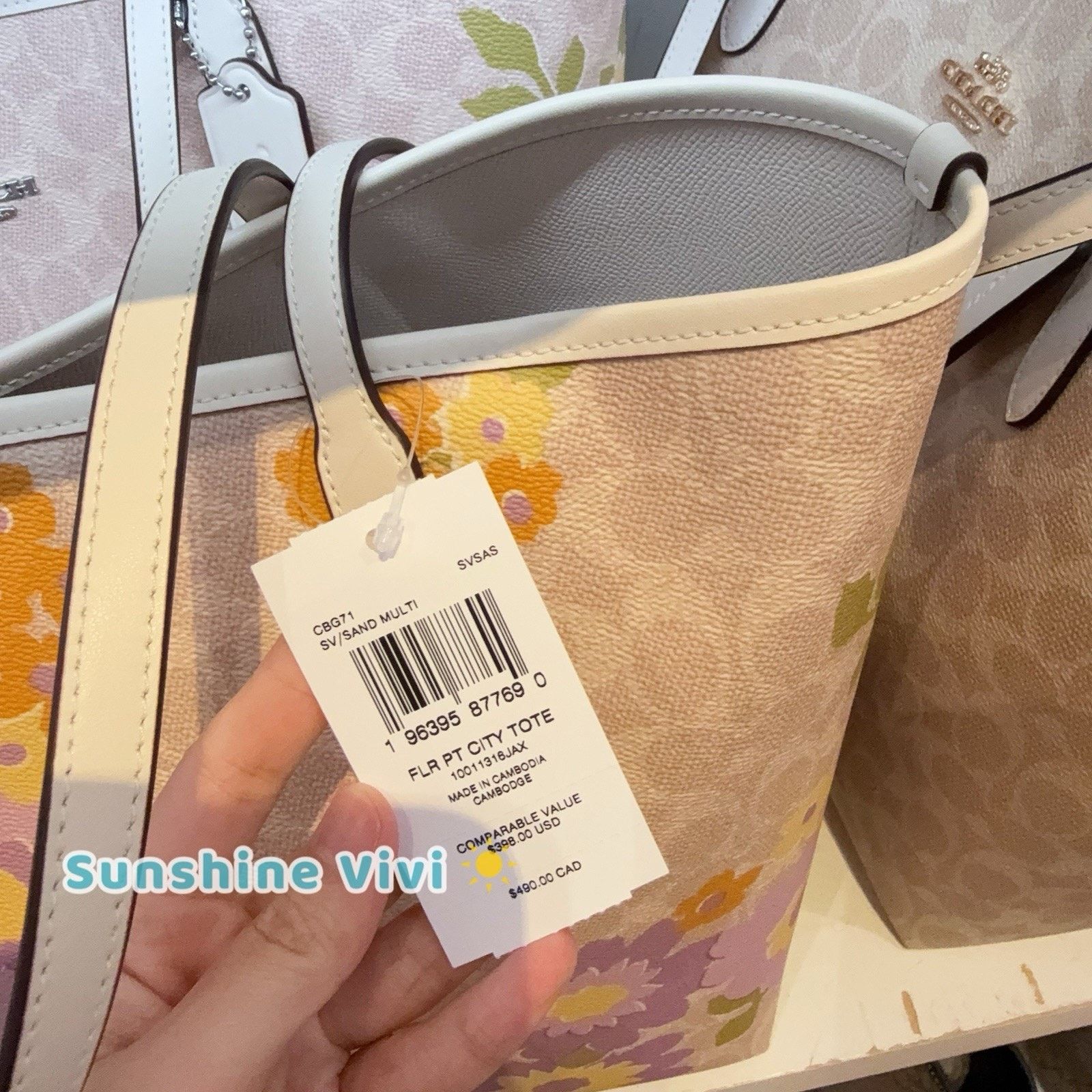 Coach NWT COACH City Tote Bag Signature Canvas Floral Print CBG71 Size ONE SIZE - 4 Thumbnail