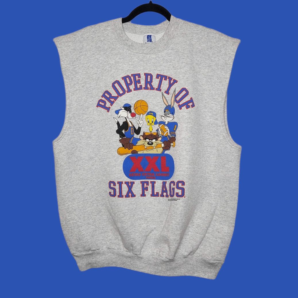 Vintage Looney Tunes Warner Bros Six Flags 90s Sleeveless